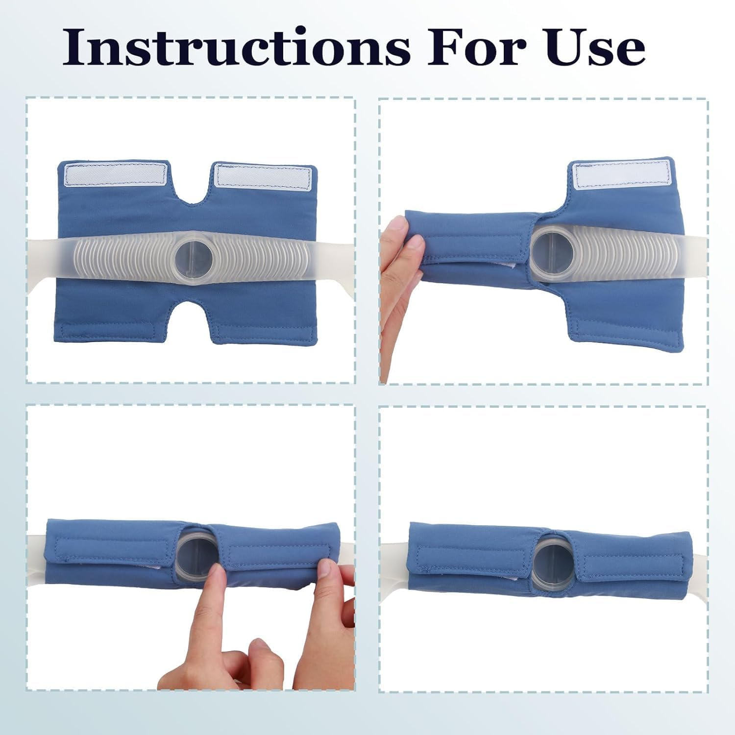 AGDGV 3 Pack Satin C P a P Strap Covers & Frame Covers - Universal Fit for Dreamwear, Resmed Airfit Headgear - Soft Breathable Hair Saver, Face Cushion Pads to Reduce Red Marks & Skin Irritation(Blue) image number 1