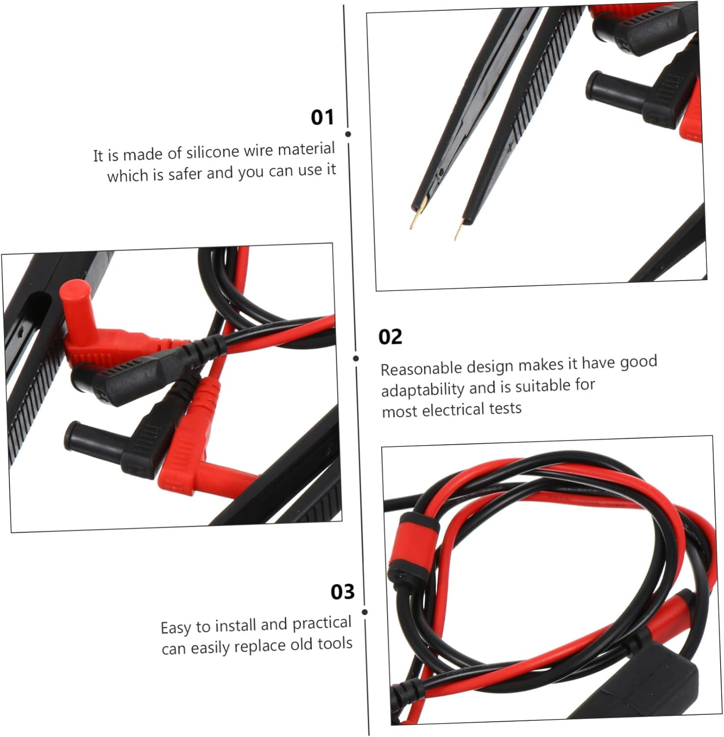 OSALADI 2 Sets Capacitance and Inductance Test Leads Wire Test Probe for Multimeter Tester Needle Automotive Voltage image number 4