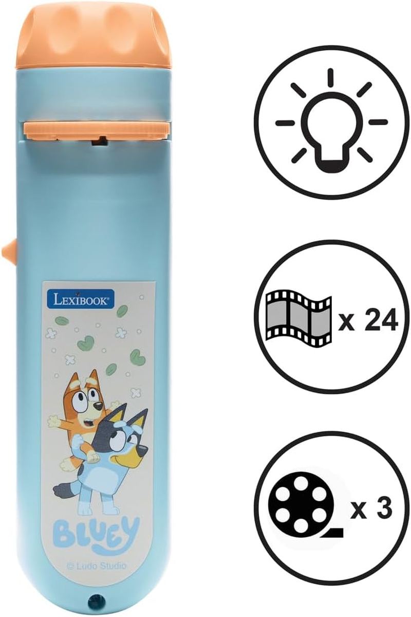 Lexibook, Bluey, Bluey LTC050BYLXB Storyteller Projector and Flashlight, Blue Yellow image number 2