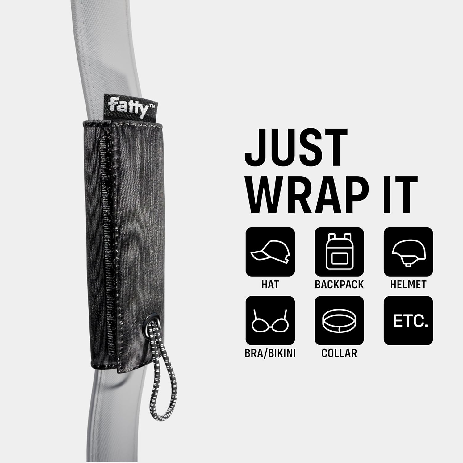 FATTYPACK a Fanny Pack for Your Hat - Attachable Storage Pocket for Hats - Store Cash, Medicine, Gum, Keys, Pencils, Pens, Golf Tees, Glasses, Etc. - Wallet, Money Bag, Pouch (Black/Black) - Black / Black image number 6