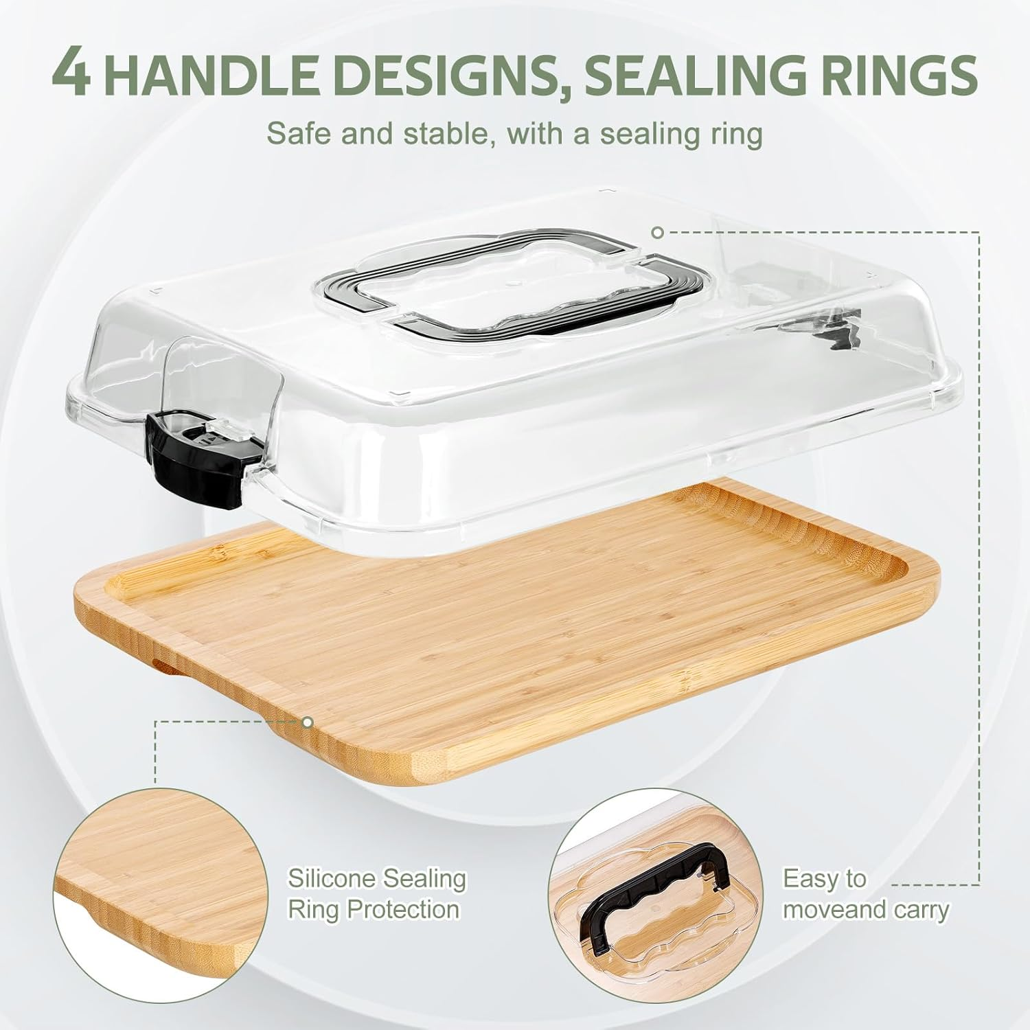 Premium Charcuterie Board with Locking Lid & Handle, Bamboo Cheese Board Platter for Appetizers & Snacks, Travel Portable Serving Tray for Kitchen,Parties,House Warming Gifts New Home,Gifts for Women