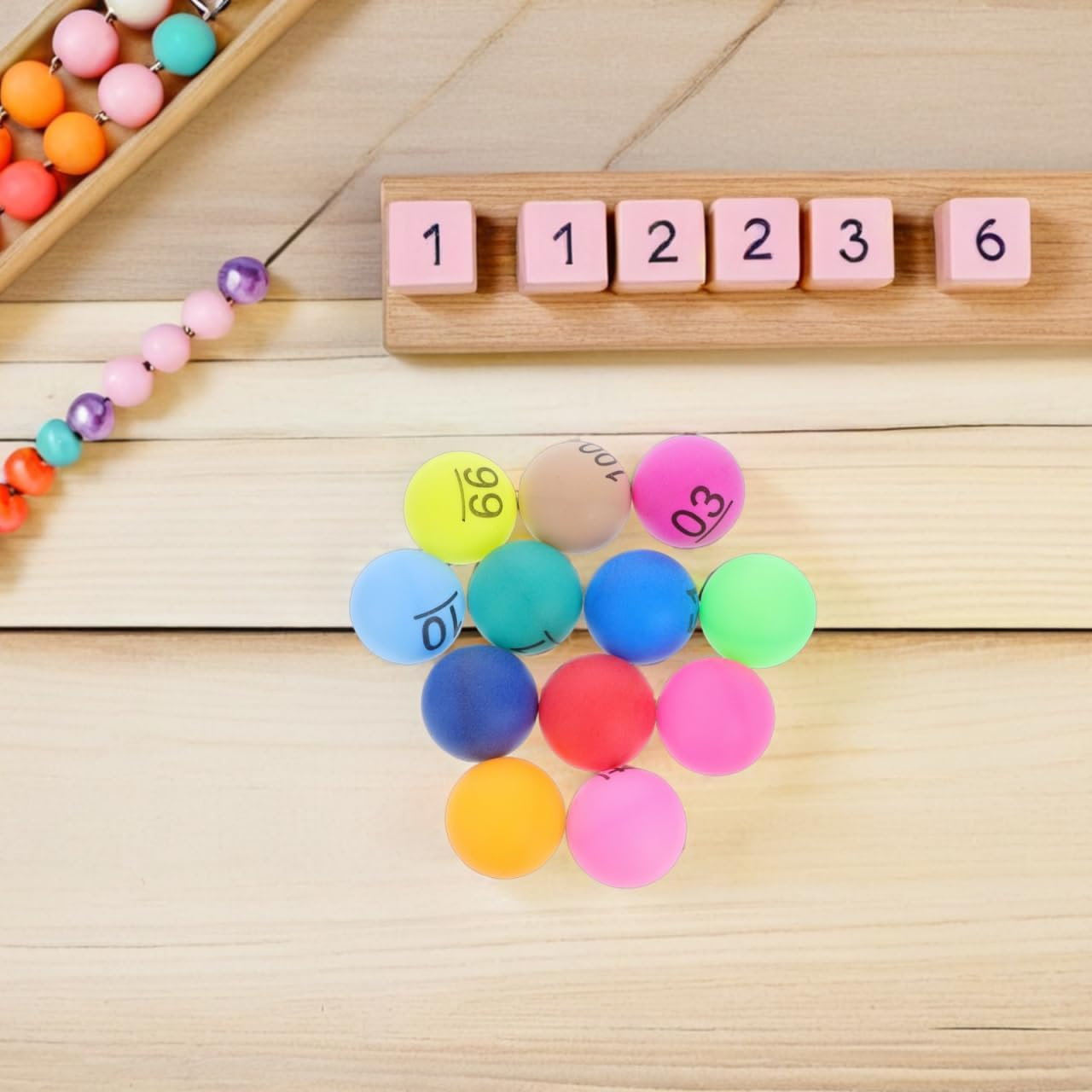 Kisangel 100Pcs Numbered Balls: Colored 1-100 Numbered Raffle Balls - 4Cm Small Plastic Spheres for Lottery Bingo Games Party Decorations and Family Entertainment image number 4