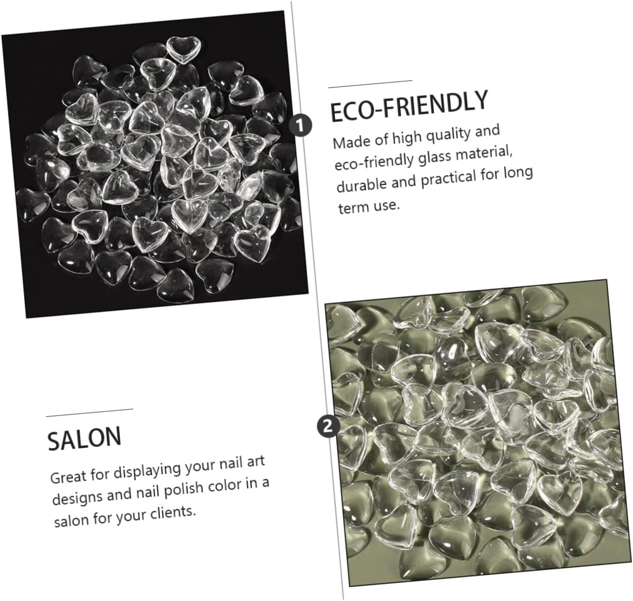 Baluue Glass Nail Polish Display Rack 100Pcs Crystal Nail Art Color Chart for Salon Use image number 4