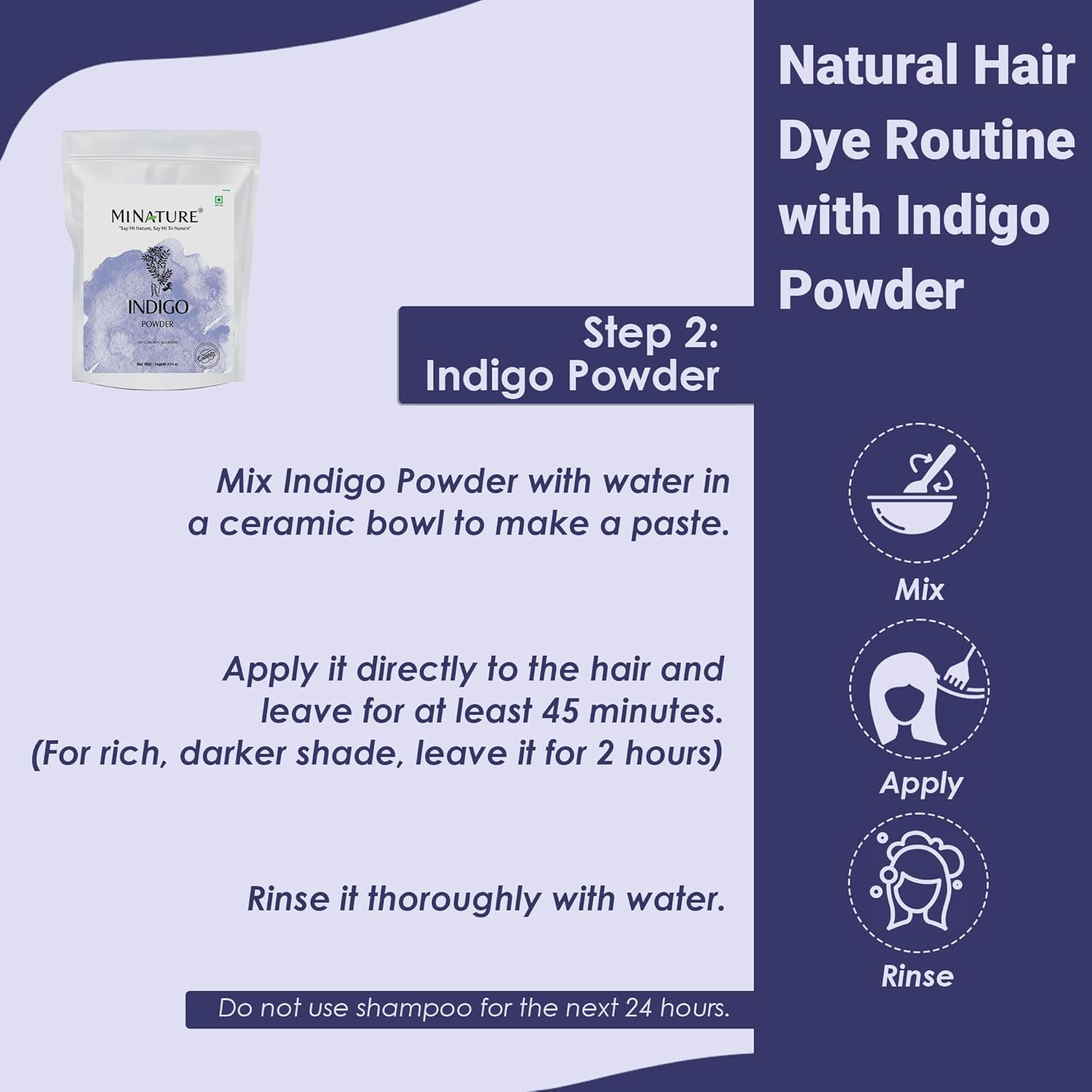 Mi Nature 100% Indigo Leaf Powder 1KG (35Oz) |Pure Herbal Tint for Rich Dark Hair Color |Natural Tinctoria Powder (Indigofera Tinctoria) image number 5
