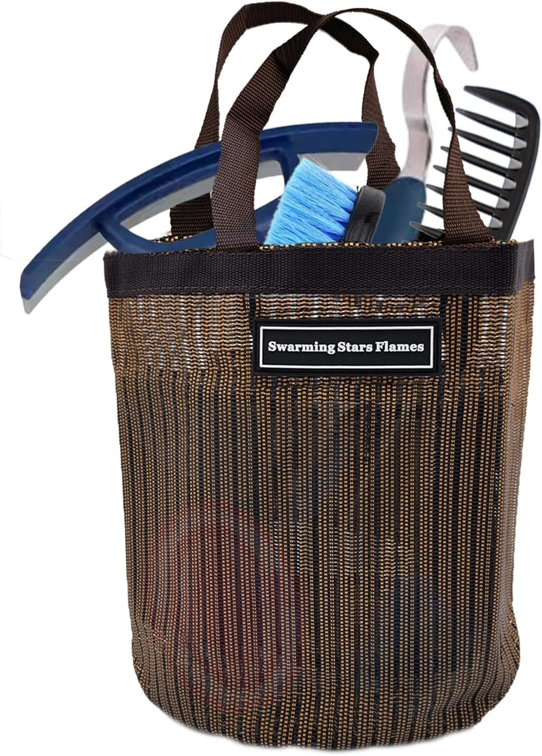 Horse Grooming Tool Storage Bag - Breathable Waterproof Mesh for Horse Care Accessories (Sapphire Blue)