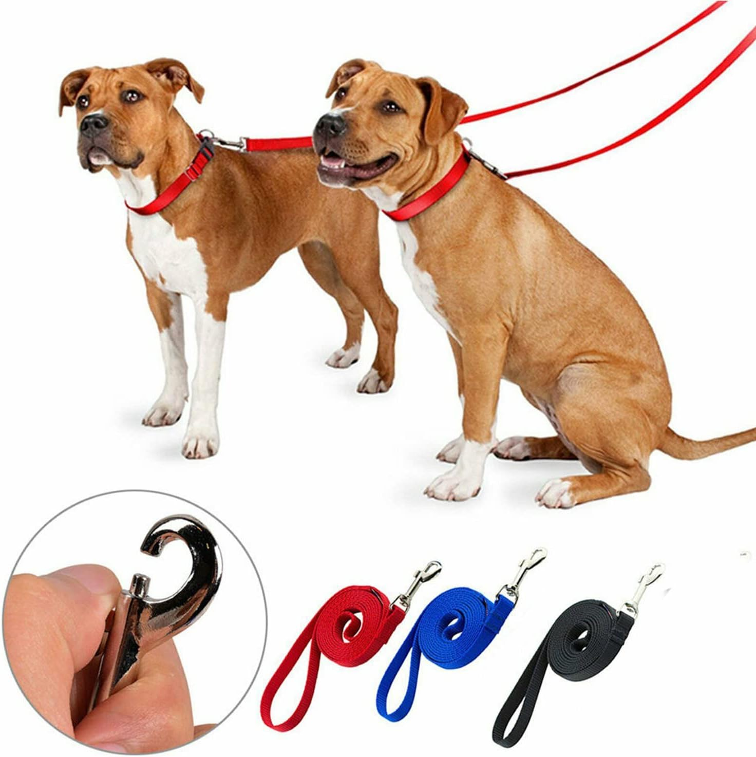 15M Long Dog Lead for Training & Outdoor &ndash; Lightweight Nylon Dog Leash with 360&deg; Tangle-Free Swivel Hook, Waterproof for Recall, Hiking, Camping (Blue) - Blue image number 6