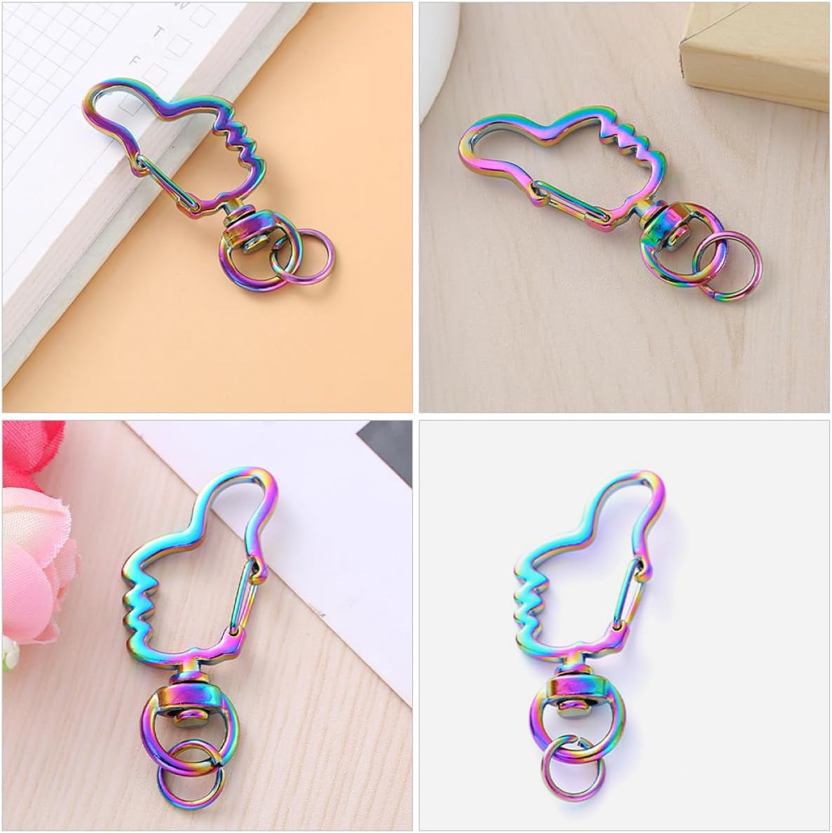 HOODANCOS 30Pcs Thumb Keychain Zinc Alloy Carabiner Detachable Keychains for Women Lanyard Snap Hooks image number 1