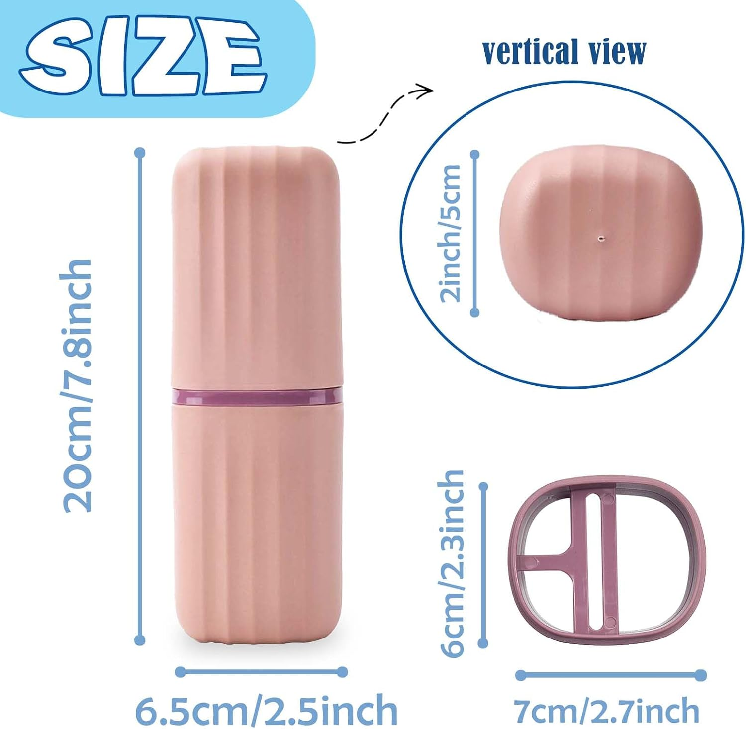 Toothbrush Holder Travel Case Portable Toothbrush Cup Case for Bathroom Travel Camping School Toothbrush Travel Containers image number 2