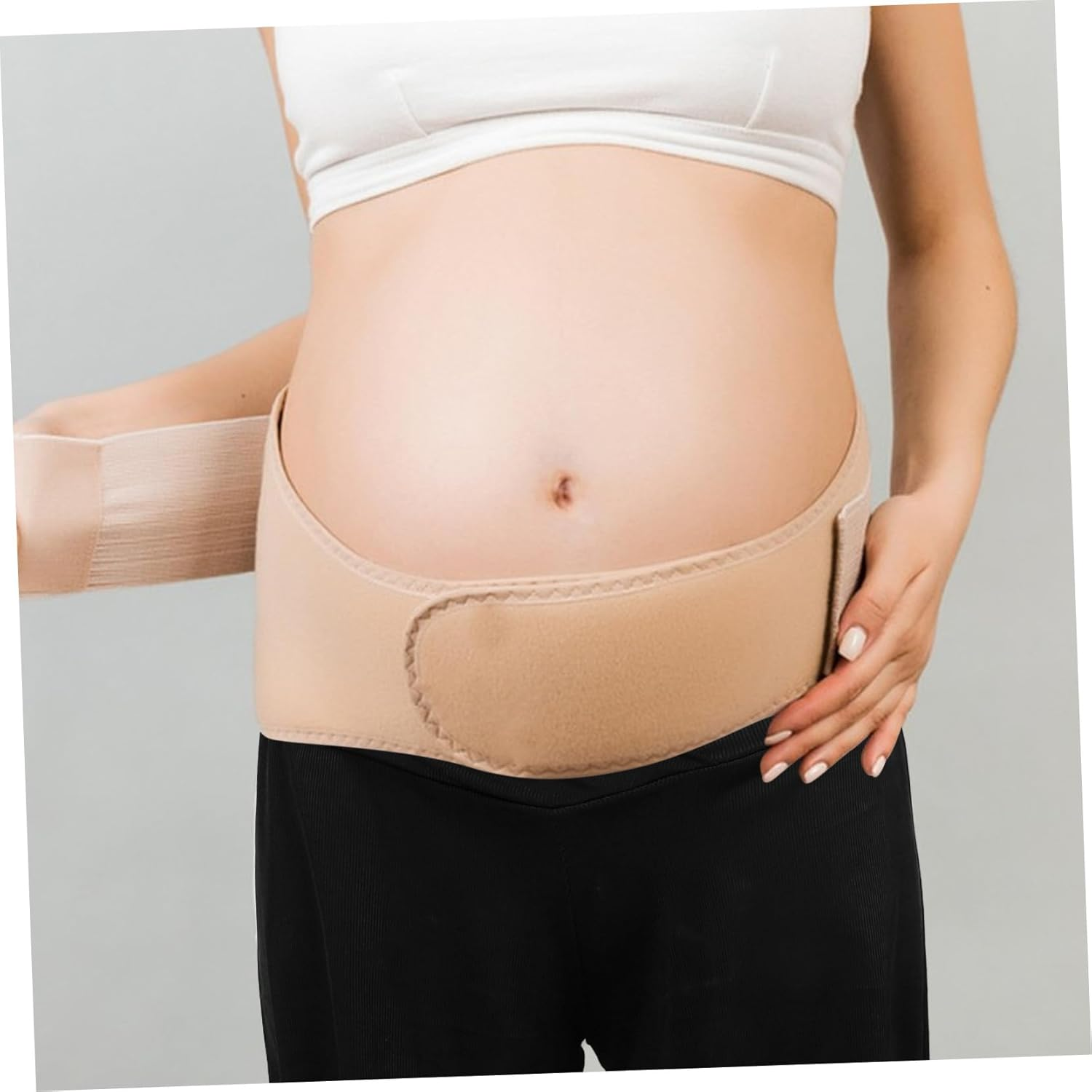 FOMIYES Loose Maternity Shorts over Belly Postpartum Shorts for Women Stretchy plus Pregnancy Pants Comfortable High Waist Support for Home and Outdoor Use Black image number 1