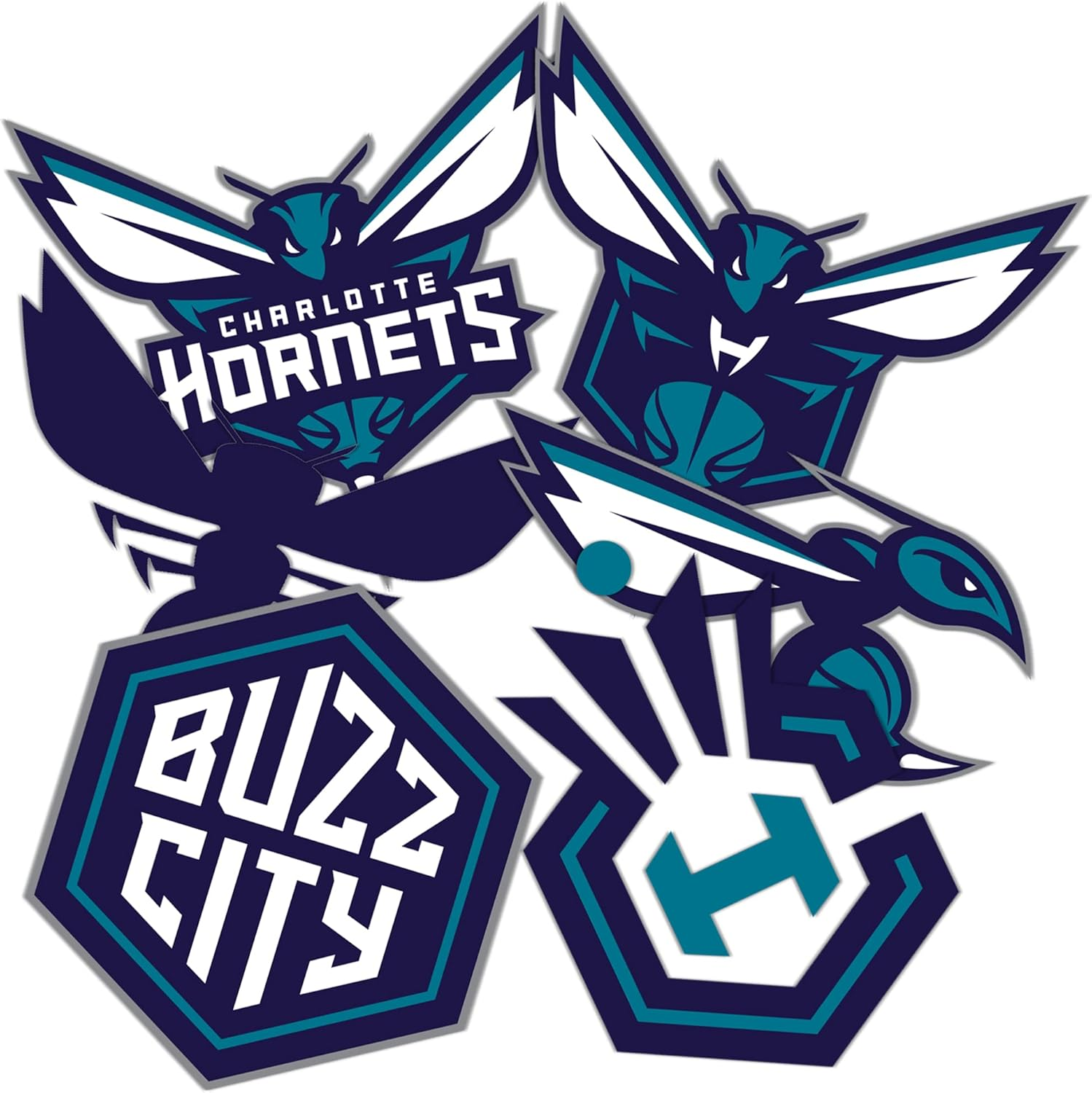 Desert Cactus Charlotte Hornets Sticker NBA Officially Licensed Vinyl Decal Laptop Water Bottle Car Scrapbook (Type 2) image number 5