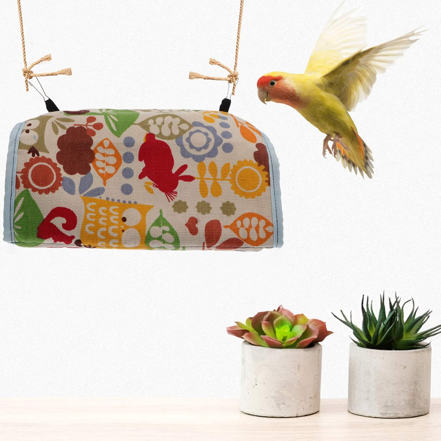 POPETPOP Warm Birds Nest Winter Birds House Bird Hanging Cave Cage Parrot Bed Hammock Hanging Swing Bed Nest Bird House M image number 3