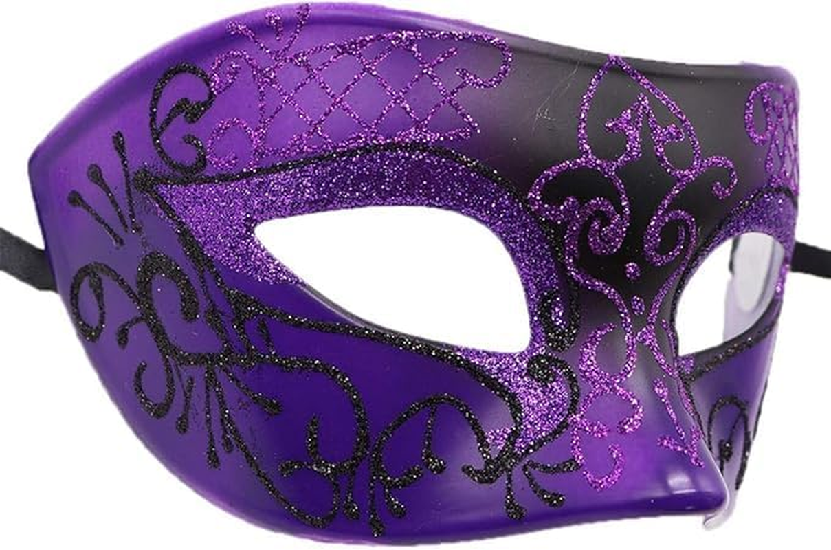 Mens Masquerade Mask Checkered Cracked Vintage Halloween Party Mask image number 1