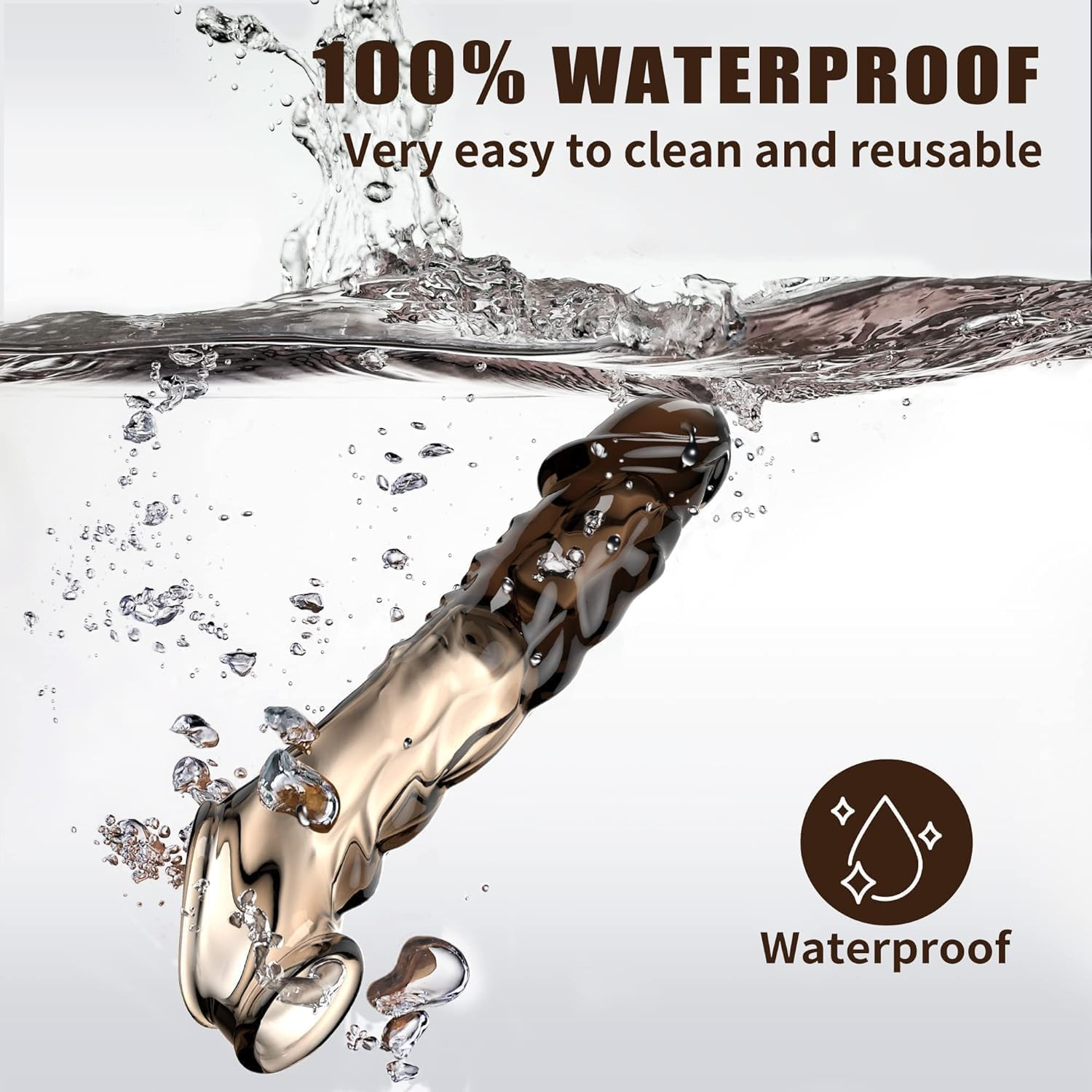 CTFIVING Reusable Vibrator Penis Sleeve with Cock Ring Realistic Silicone Cock Black Clear Penis Extender Male Sex Toy,Ultra-Soft Penis Ring Sex Toys for Men and Couple Play image number 2