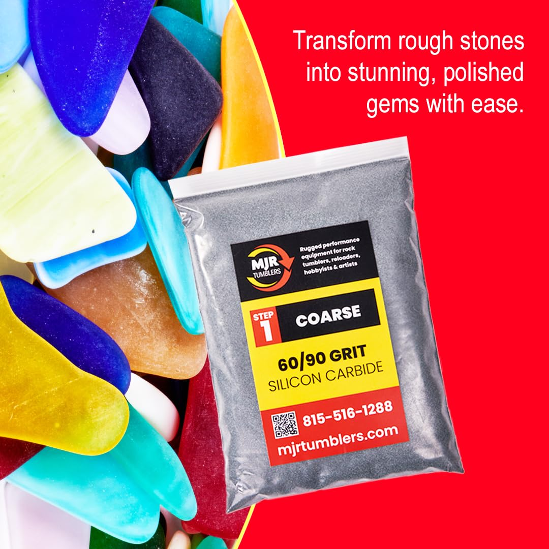 MJR Tumblers 1 LB Polish 60/90 Silicon Carbide Rock Refill Grit Abrasive Media Step 1 USA image number 3