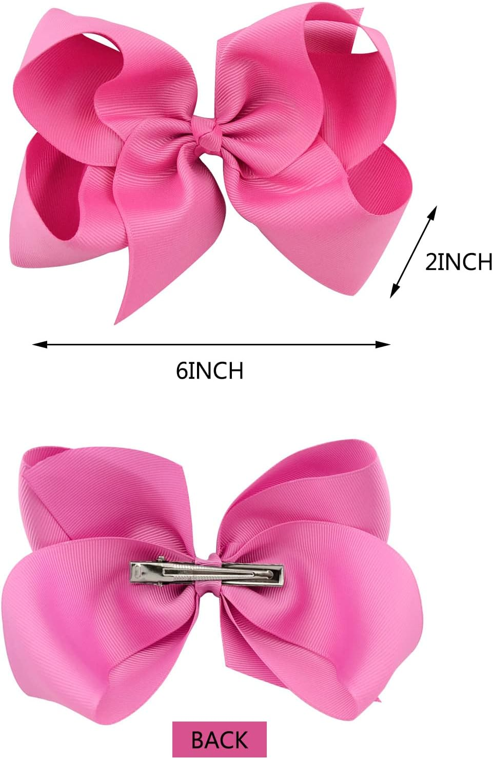 20PCS Big 6 Inch Hair Bows for Girls Grosgrain Ribbon Toddler Hair Accessories with Alligator Clips for Toddlers Baby Girls Kids Teens image number 3