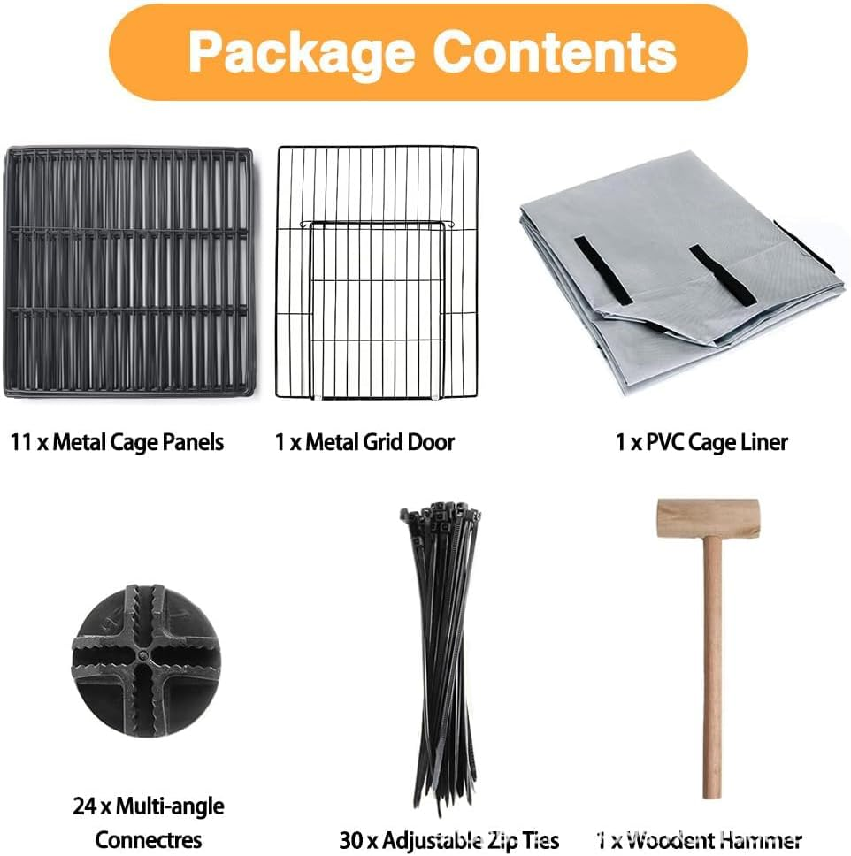 12 Panels Small Animal Playpen,Pet Playpen with Waterproof Mat,C&C Cage for Guinea Pigs,Puppy Play Pen,Bunny Playpen,Indoor Outdoor Portable Metal Wire Yard Fence image number 1