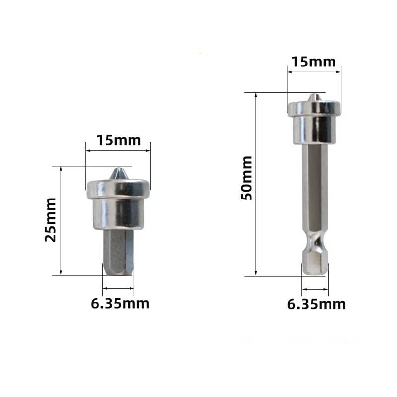 AIMALL 5PCS Magnetic Positioning Screwdriver Bits, 25Mm & 50Mm Chrome Vanadium Steel Screw Positioning Bits with Magnetic Collar for Electric Screwdrivers and Drills image number 5