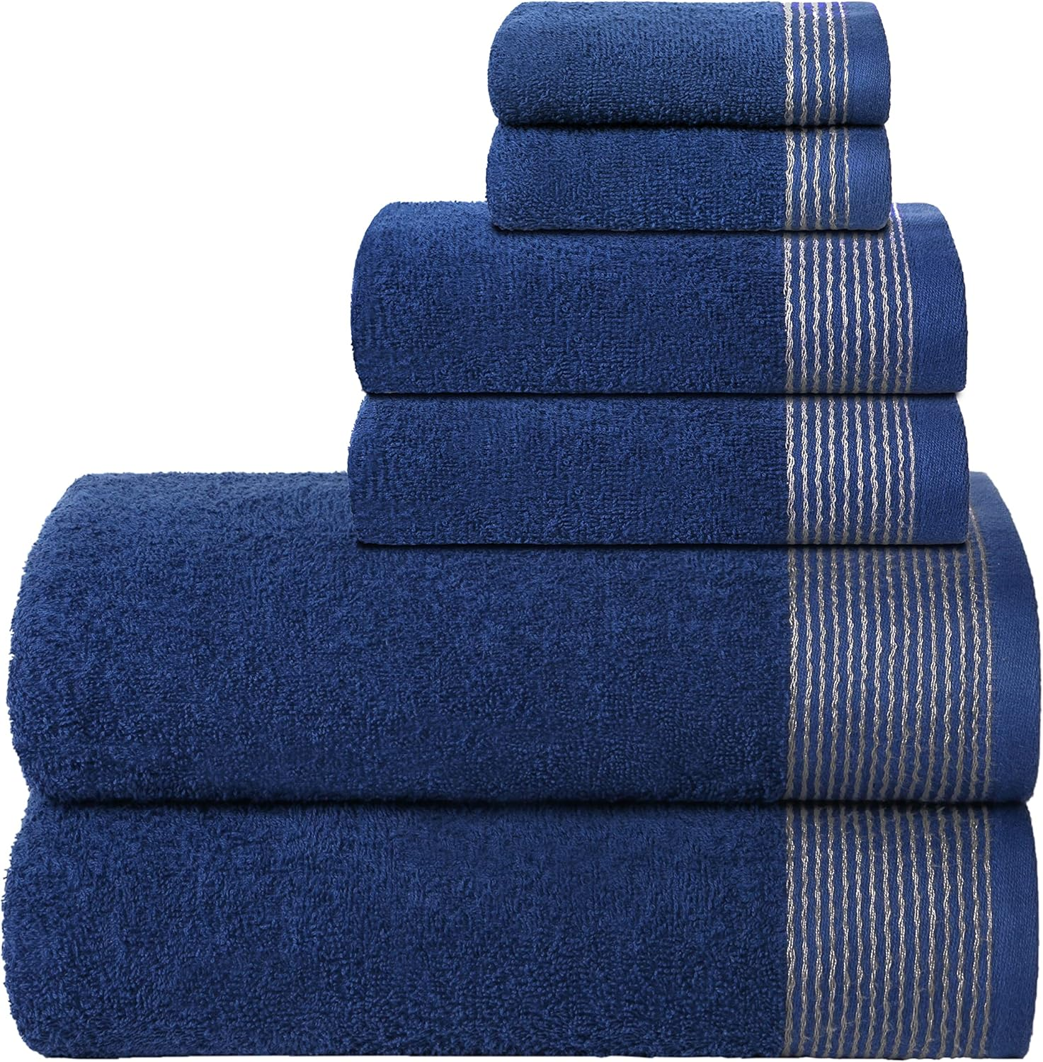 Belizzi Home 100% Cotton Ultra Soft 6 Pack Towel Set, Contains 2 Bath Towels 28X55 Inchs, 2 Hand Towels 16X24 Inchs & 2 Washcloths 12X12 Inchs, Compact Lightweight & Highly Absorbant - Kiwi Green