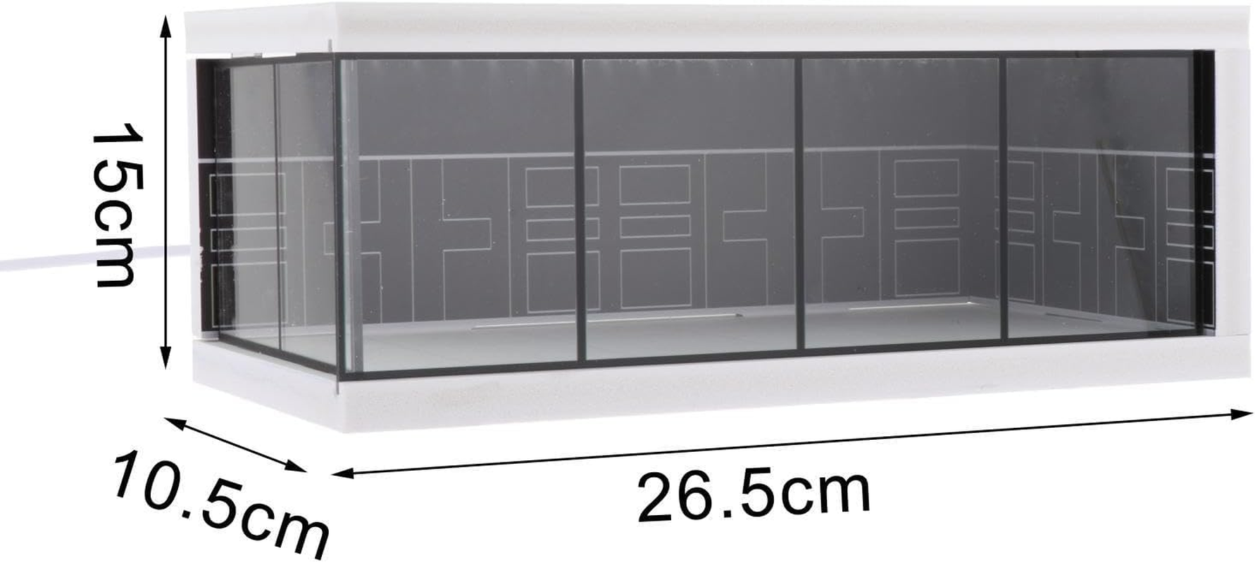 Qianly 1:64 Scale Car Garage Moldel with LED Storage Box Background Dustproof Cover Vehicle Scene Toy for Diecast Car Mini Dolls , Black