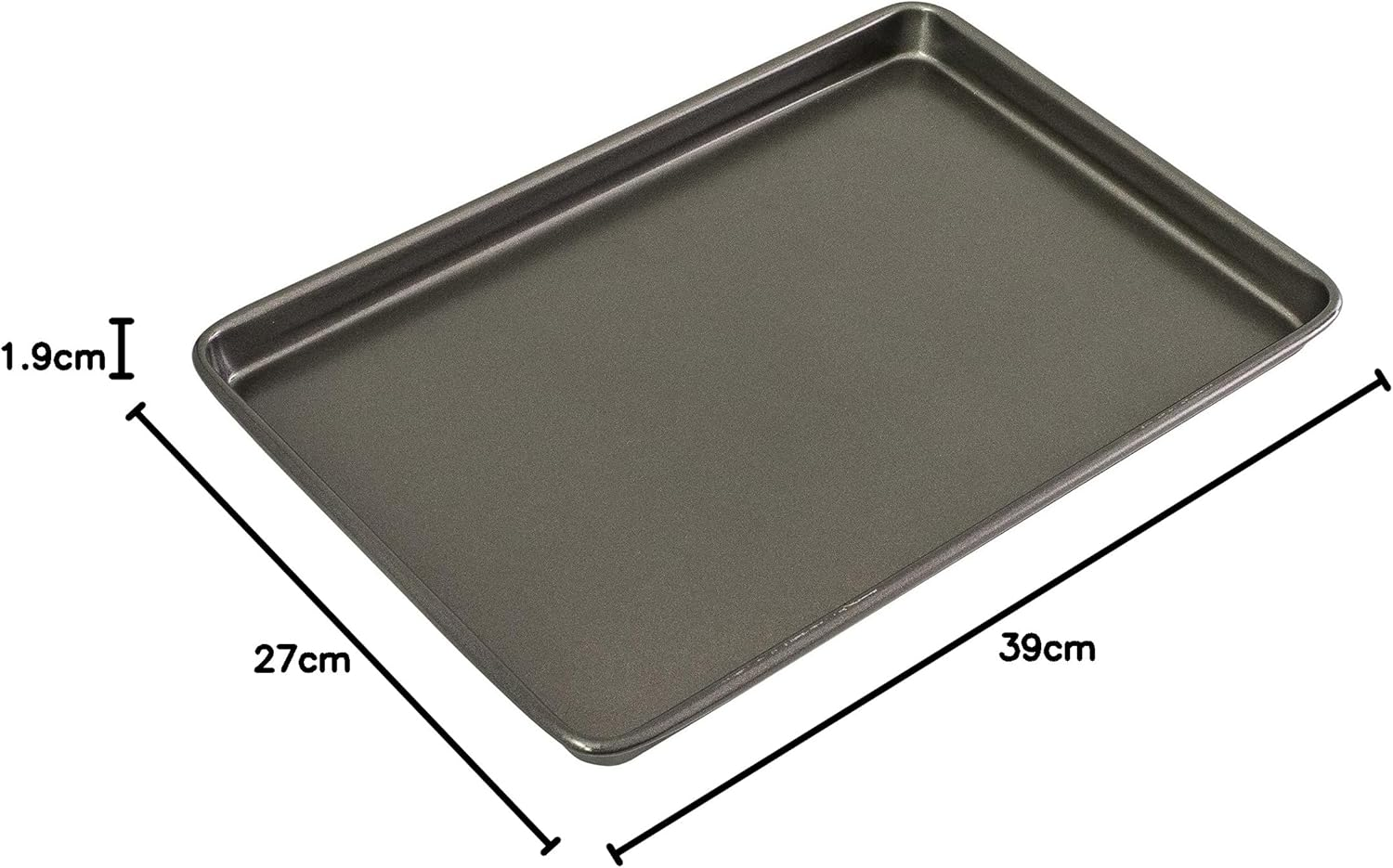 Bakemaster Oven Tray Non-Stick Double Coated, Grey, SHHB3 1.9 Cm*39 Cm* 27 Cm