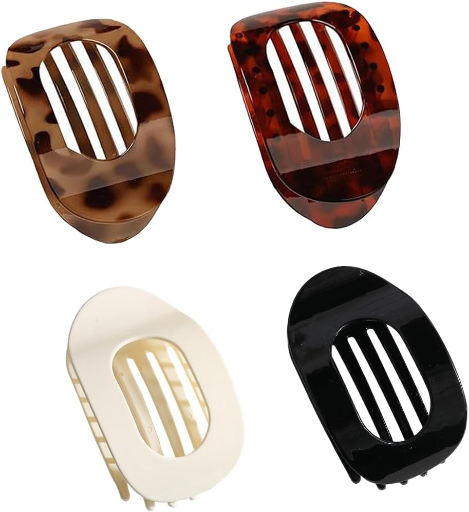 IKOPFLN Pack of 4 Hair Clips for Women, Hair Clips Women, French Hair Clips, Women, Flat Secure Hold Inner Teeth Hair Claws, Gift Hair Accessories for Women image number 4
