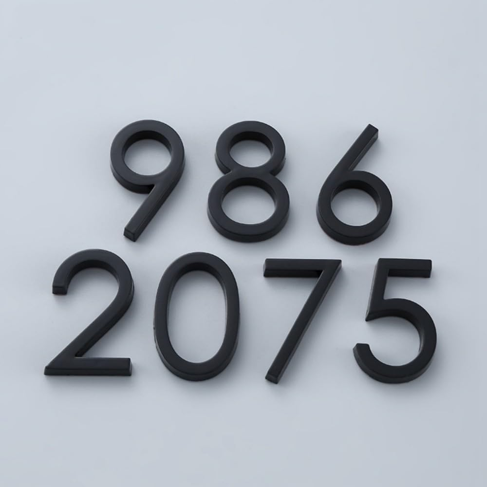 3 Inch Mailbox Numbers, 3D Door Mailbox Numbers 0-9 Self Adhesive House Door Numbers House Street Address Numbers Stickers for House, Apartment, Office, Hotel Room (Black-5) image number 1