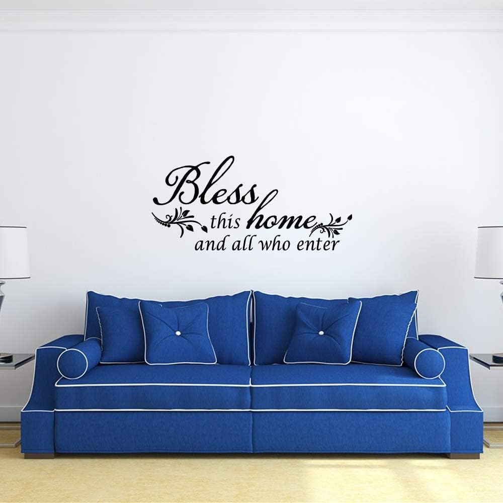 Decaltor Bless This Home and All Who Enter - Vinyl Wall Decal Entryway Living Room D&eacute;cor Art Letters Quotes Stencil image number 6
