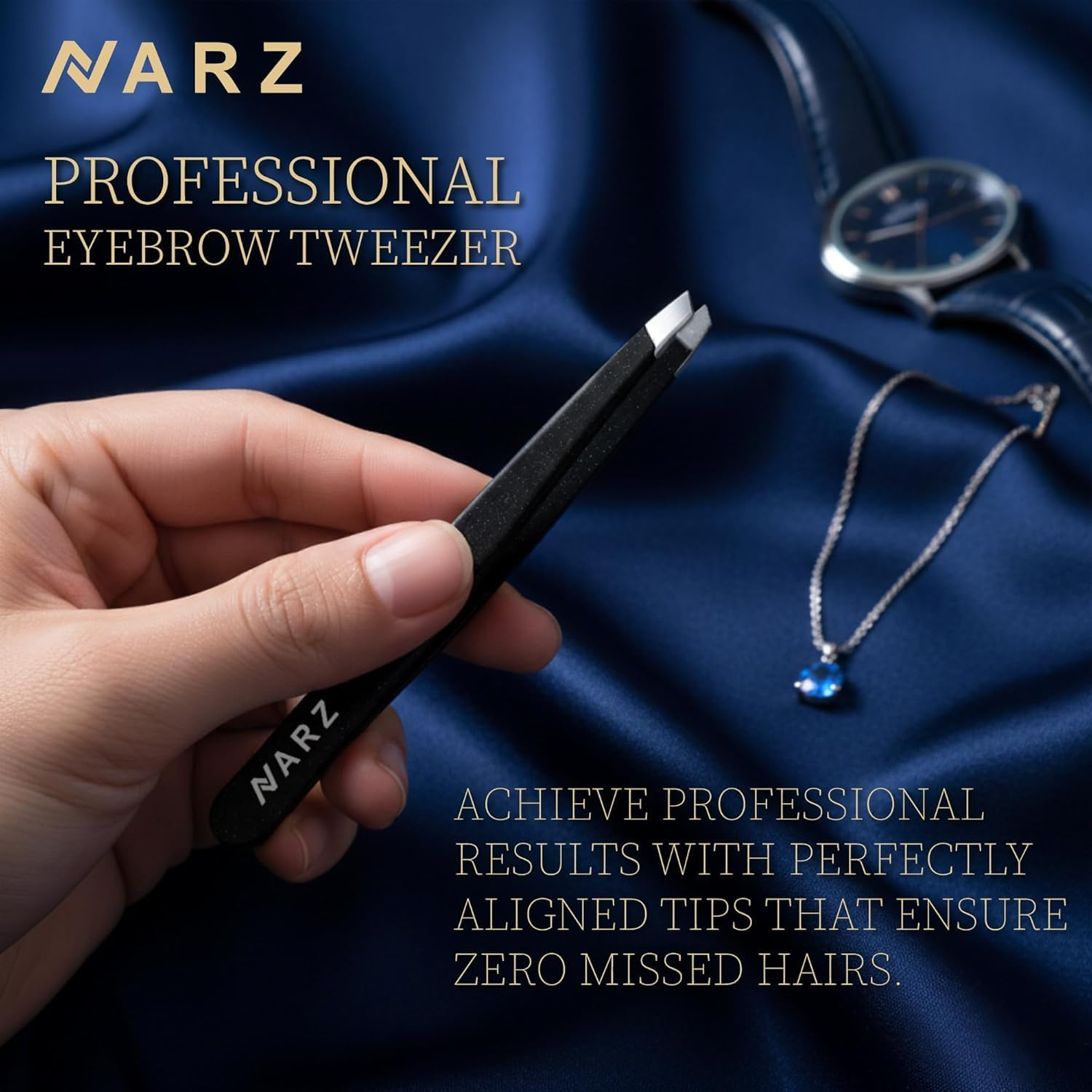 4Pcs Professional Tweezer for Facial Hair Women & Men Stainless Steel Precision Tweezers for Ingrown Hair Tweezers for Men & Women (Shiny Black) image number 3