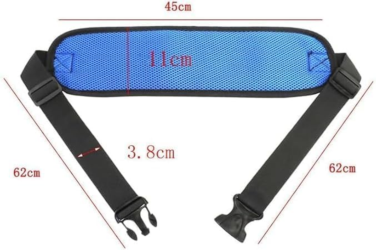 Wheelchair Seat Belt Adjustable Wheelchair Safety Harness for Patient Caring, Cushion Harness Straps with Easy Release Buckle (Blue, 1 Pc) image number 2