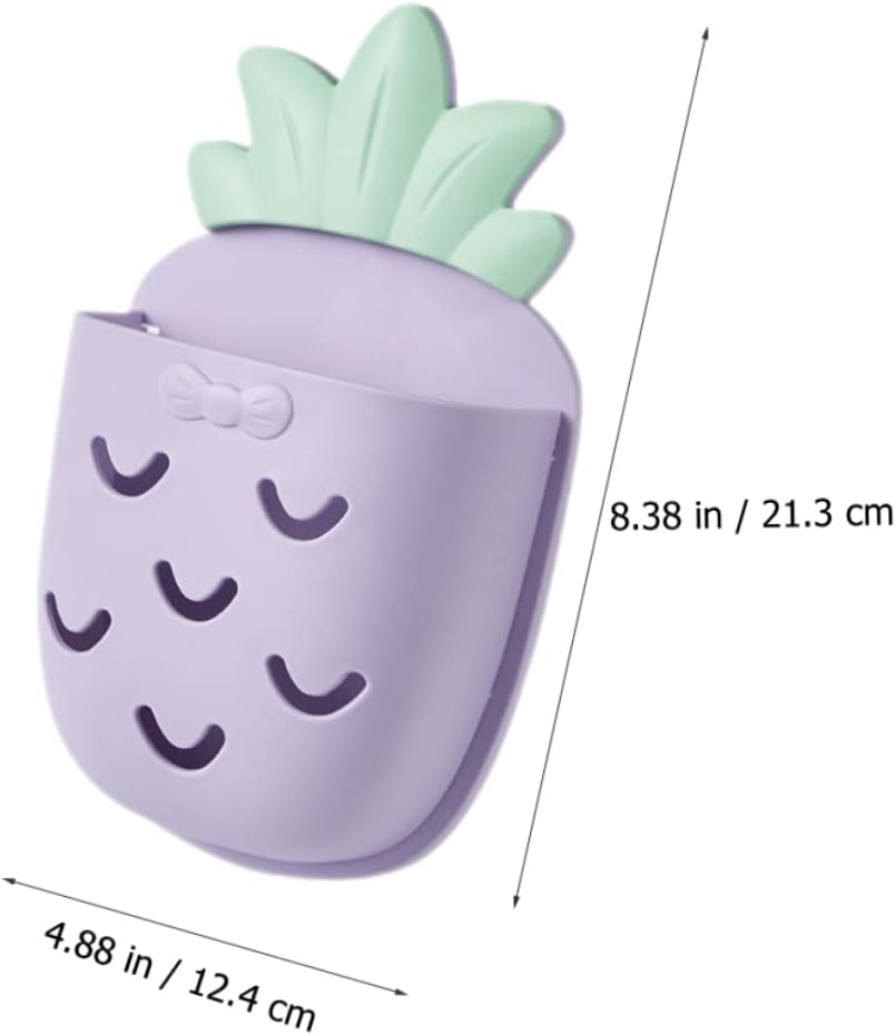 Mobestech 4Pcs Pineapple Bathroom Wall Organizer Wall Mount Storage Holder for Cosmetic Toothbrushes Accessories and Storage Holder for Bathroom Use image number 2