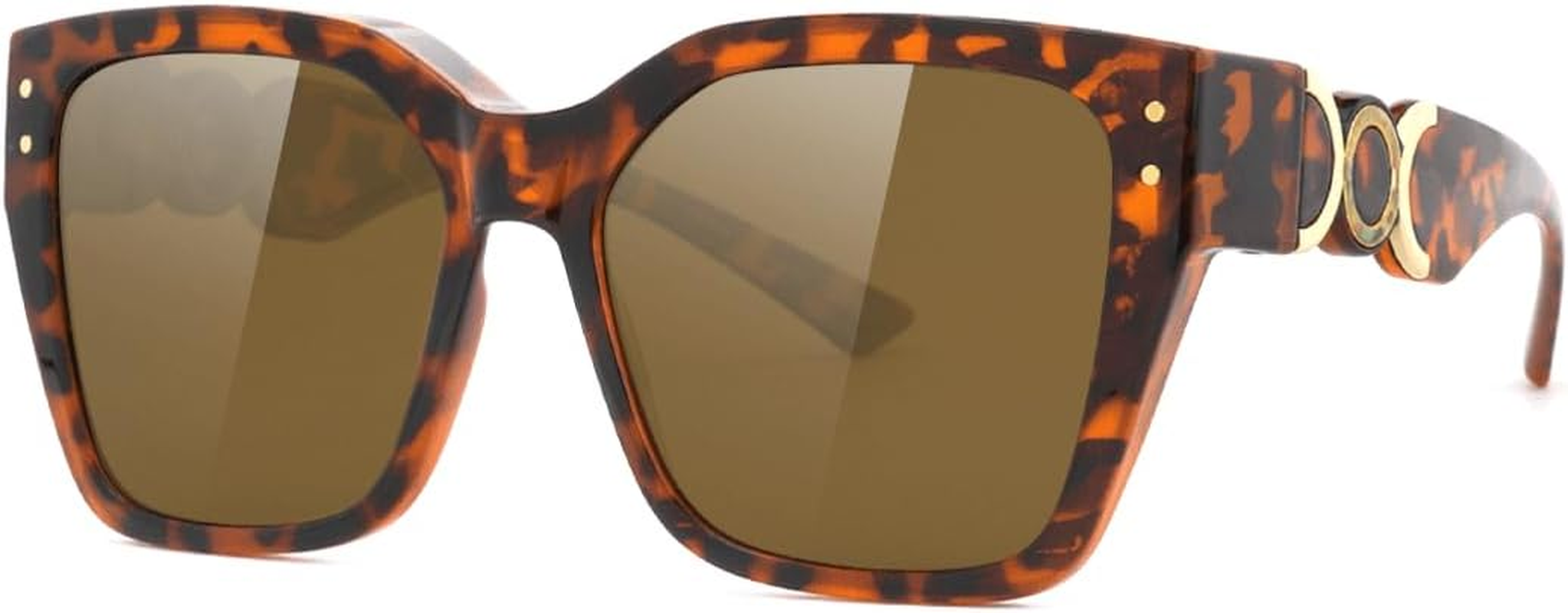 Meeloog Polarized Fit over Sunglasses for Womens, Vintage Oversized Square Covers Sun Glasses UV400 Protection MST0068 image number 4