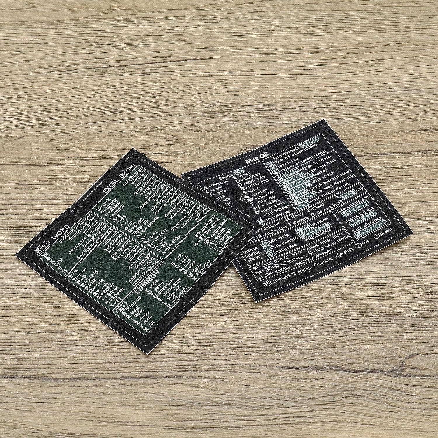 Ecsing 2 Sets Quick Reference Keyboard Shortcut Stickers M-A-C OS (M/Intel) & Word/Excel (For M-A-C) Waterproof Vinyl Decals for Laptop Computer Desktop Keyboards image number 3