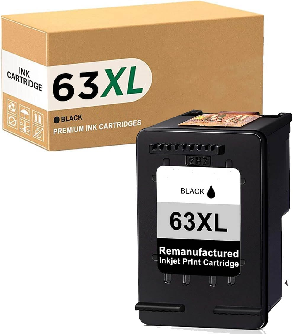 63XL 63 XL Ink Cartridges Compatible for HP Envy 4510 4512 4520 4522 Deskjet 3630 3632 2130 2131 1110 Officejet 3830 4650(1 Black)