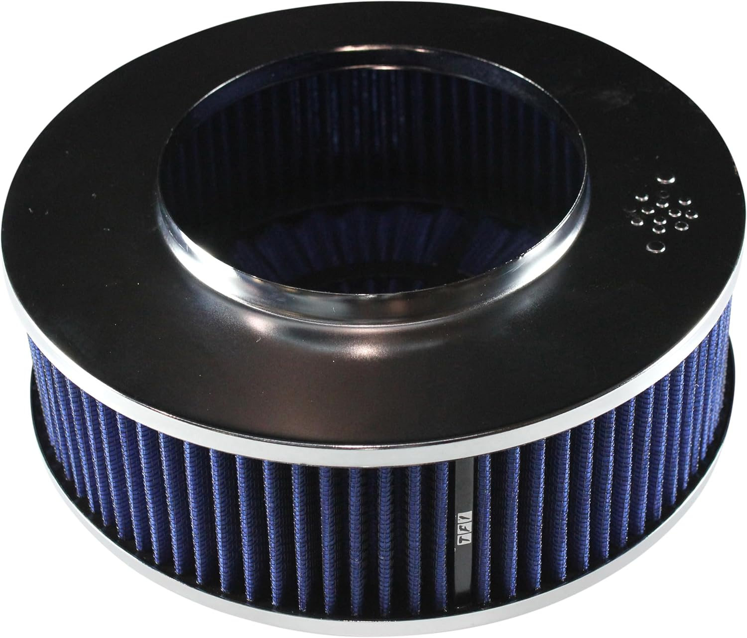 Extraflow Air Cleaner with 5 1/8 Inch Holley Base, Blue/Chrome, 9 Inch X 3 Inch Size
