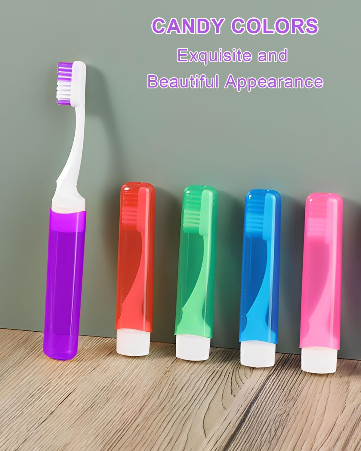 Pack of 4 Portable Travel Toothbrushes, Foldable Soft Toothbrush, Portable Travel Manual Toothbrushes for Adults, for Camping, School, Business Travel, Hiking image number 5