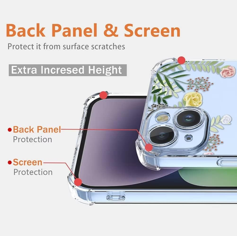 SEAHAI Case for Motorola Moto G55 5G, Colourful Beautiful Flowers Ultra Thin Transparent Mobile Phone Case Soft Silicone TPU Bumper Shockproof Case Protective Cover - Cat - Camellia image number 5