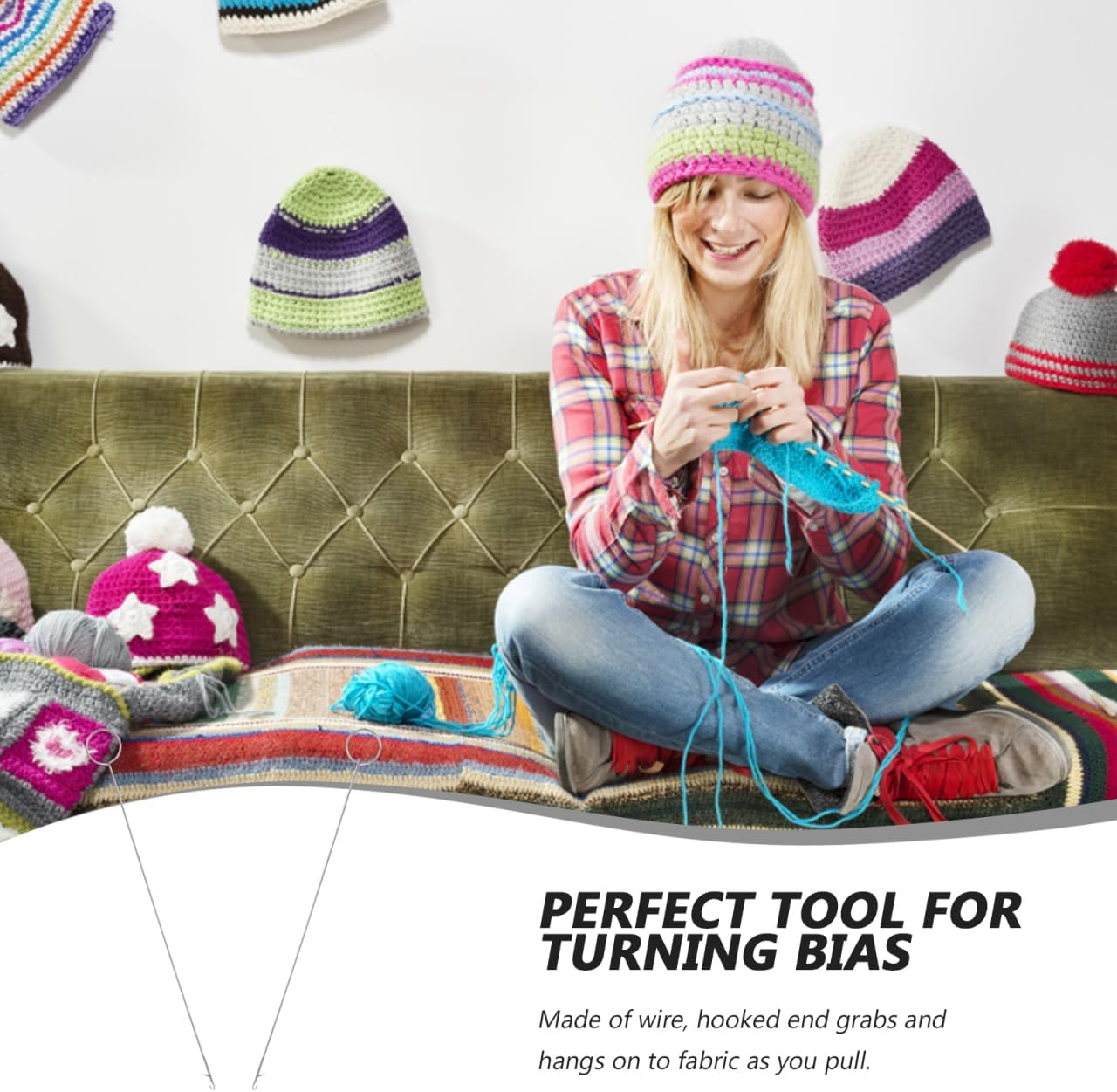 SEWACC 2Pcs Sewing Loop Sewing Accessories and Supplies Sewing Strap Turner inside Out Belts Loop Turner Home Craft Sewing Tool Turner Tool Turner Sewing Crochet Hook Knitting Accessories image number 5