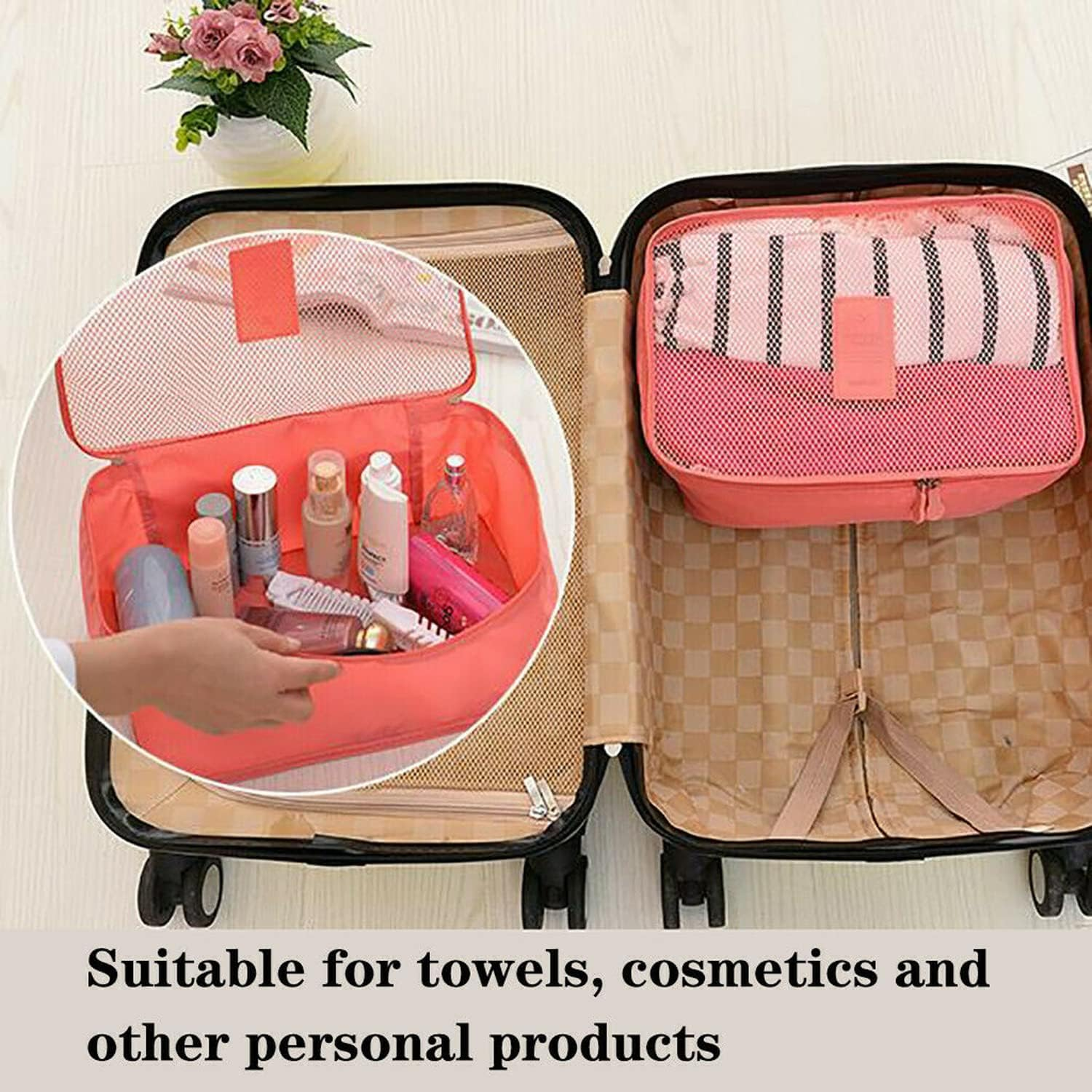 6PCS Travel Luggage Organiser Clothes Storage Pouch Suitcase Packing Bags (Sky) - Sky image number 4