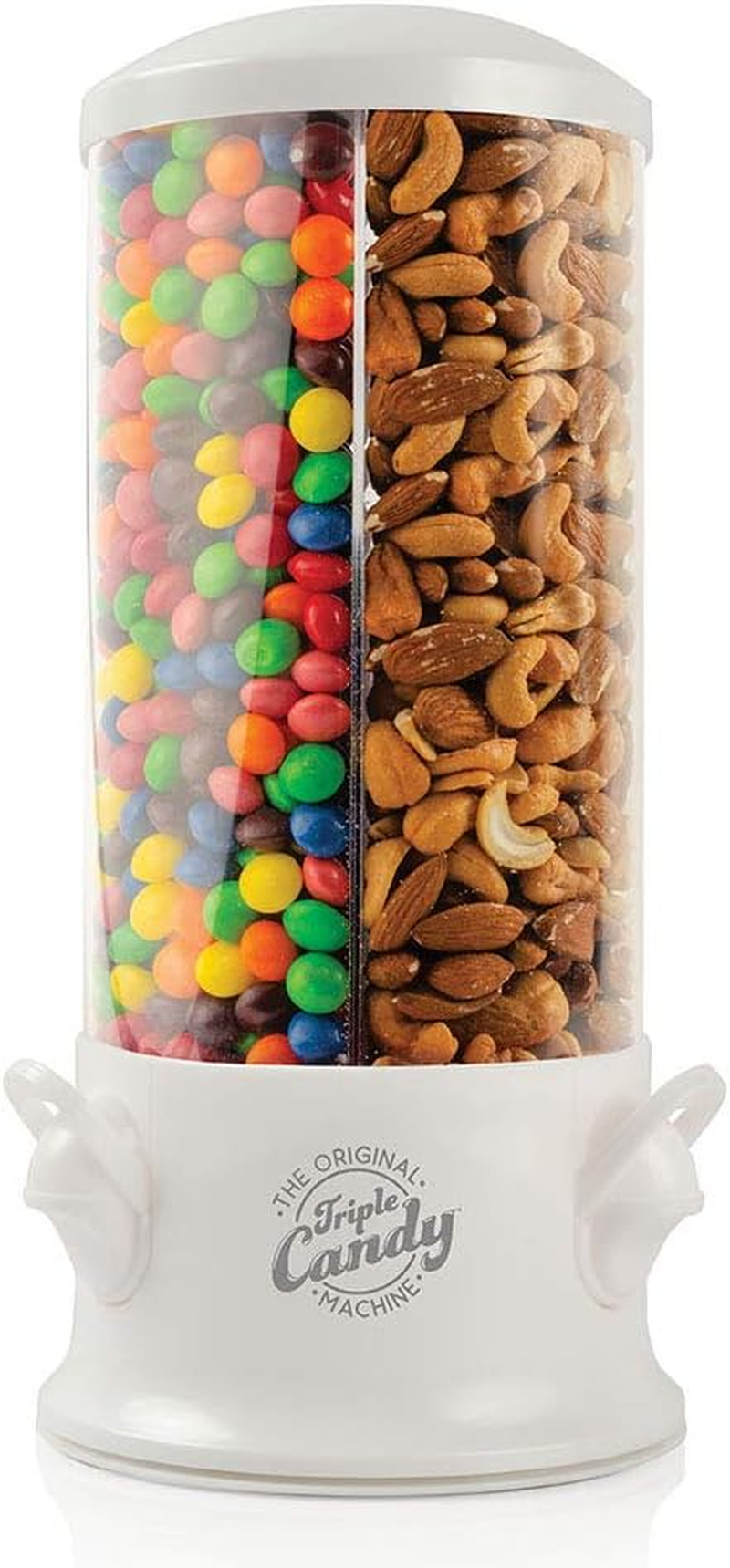 Handy Gourmet Original Triple Machine-Fun Candy & Nut Dispenser-New & Improved (Pearl White), Standard