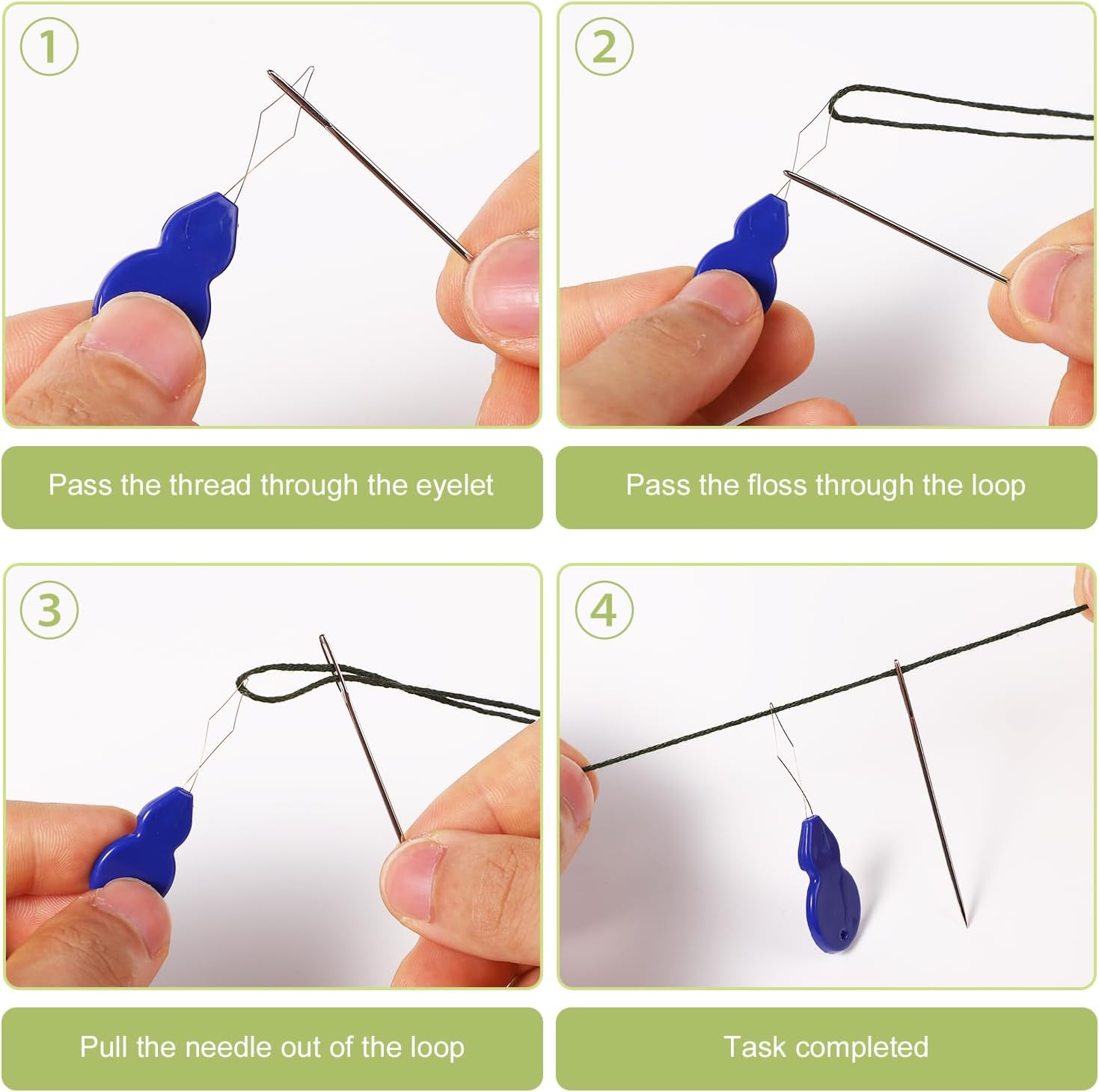 Needle Threader Kit, Plastic Needle Threaders Fish Mouth Sewing Machine Needle Threading Tool Loop Needle Threader Easy Insert Needle Threader for Sewing Knitting Quilting Craft image number 1