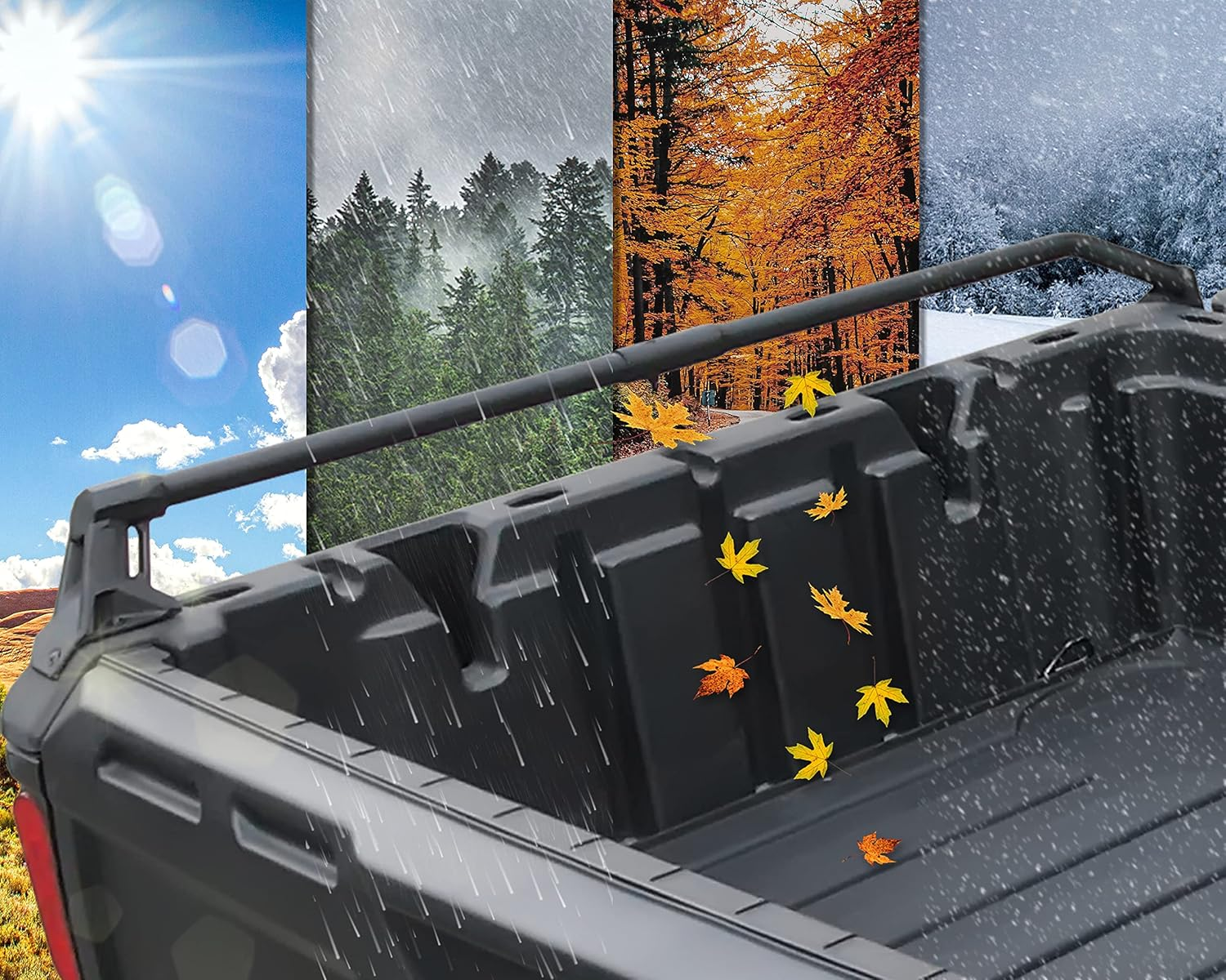 SAUTVS Cargo Bed Rails for Defender, Heavy Duty Combined Cargo Box Side Rails Kit for Can-Am Defender HD5 / HD8 / HD10 / MAX 2016-2023 Accessories (Replace #715003444) image number 2