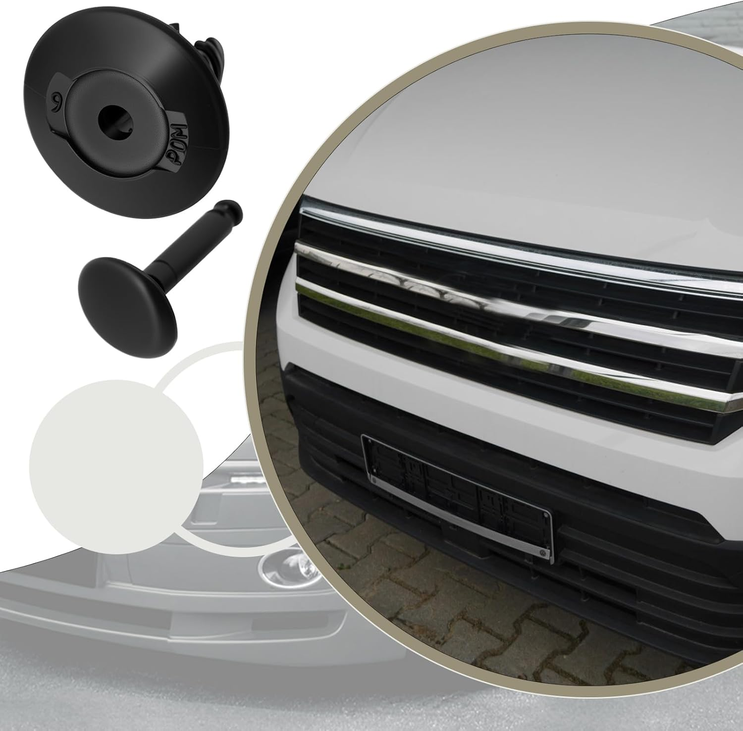 Ecsing Pack of 20 Car Slam Panel Clips Front Grille Clips Replacement Part N91158501 Internal Trims Clips Compatible with VW Transporter T5 T6(Some) image number 4