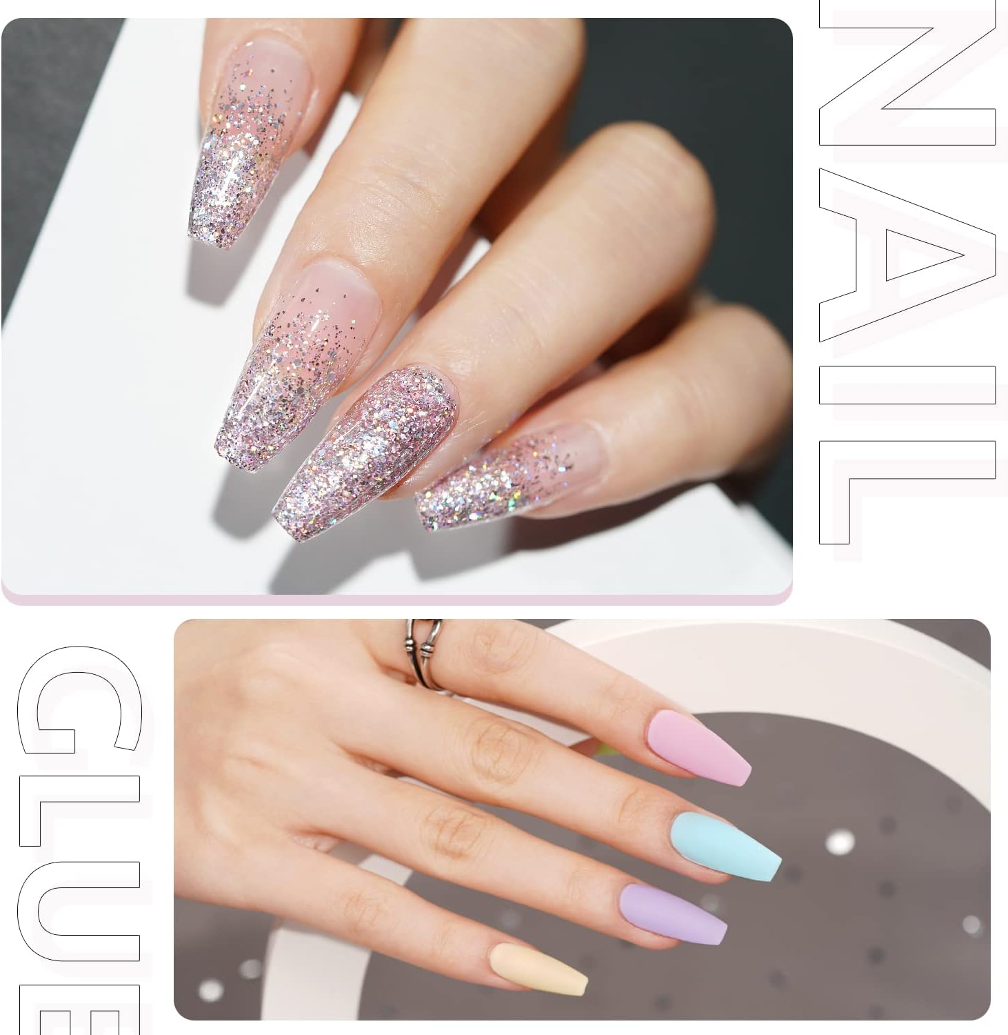 GAOY 2Pcs 16Ml Gel Nail Glue, Glue Gel for Acrylic Nails Tips, 2 in 1 Nail Glue and Base Gel, Nail Lamp Needed image number 3