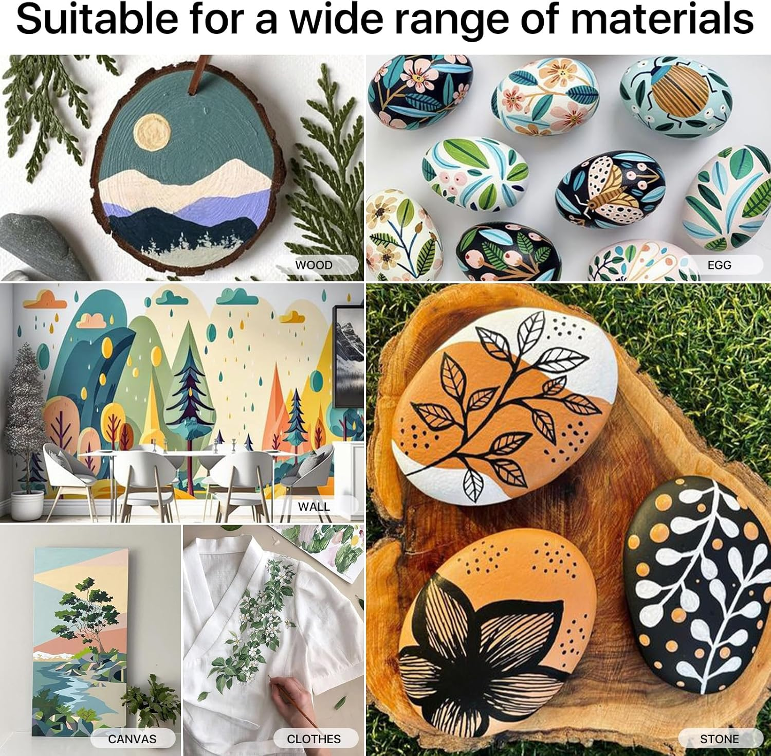 Jusart 24 Colors Acrylic Paint Set 250 Ml(8.45 Oz) Large Bottles (Including Metallic Gold and Silver),Non Toxic Acrylic Paint Professional Craft Paint Kit High Viscosity No Fading Rich Pigment image number 2