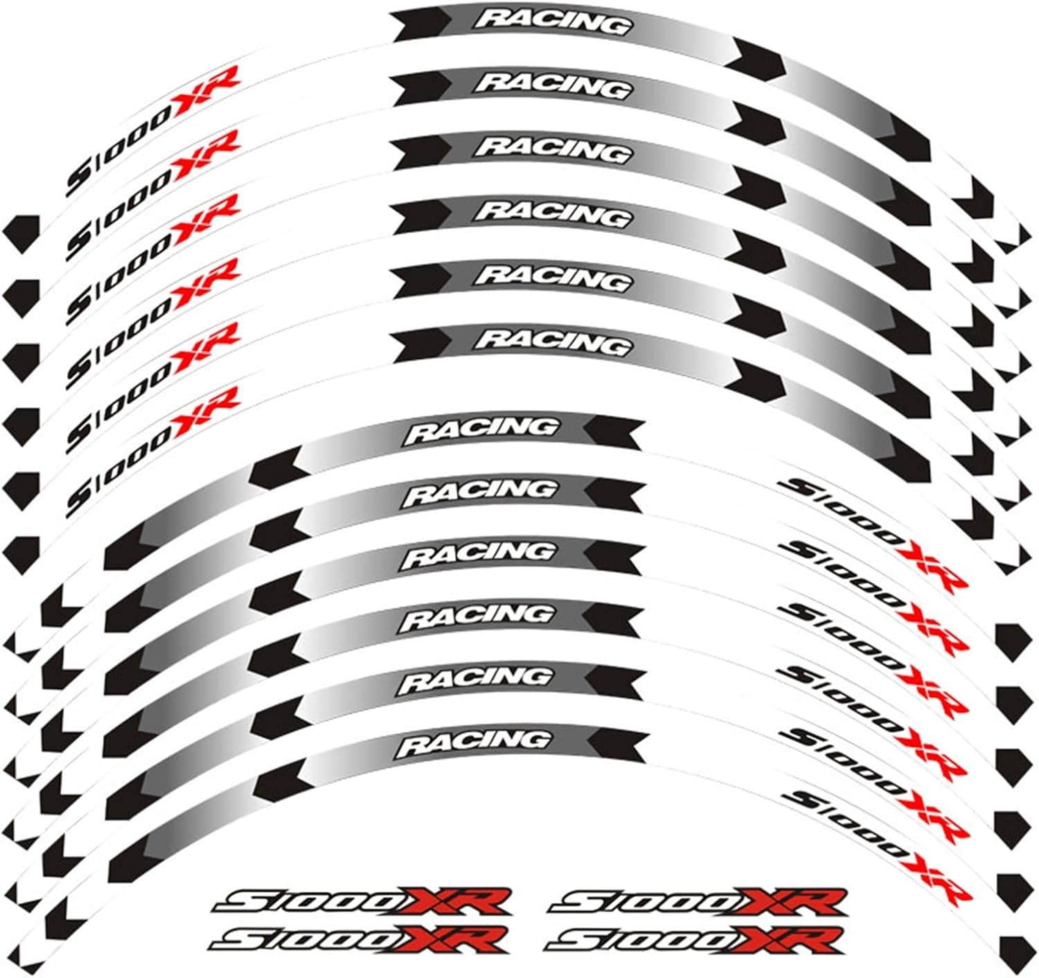 Stickers Motorcycle Wheel Decals Reflective Stickers Rim Stripes for S1000 XR Motorbike S1000XR (Color : G)