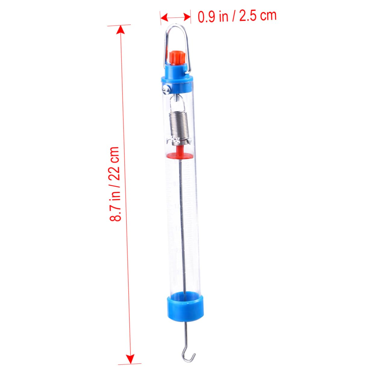 Mobestech Portable Mechanical Spring Balance Cylinder Dynamometer 25N/2500G Hanging Hook for Physics Force Testing and Laboratory Use image number 4