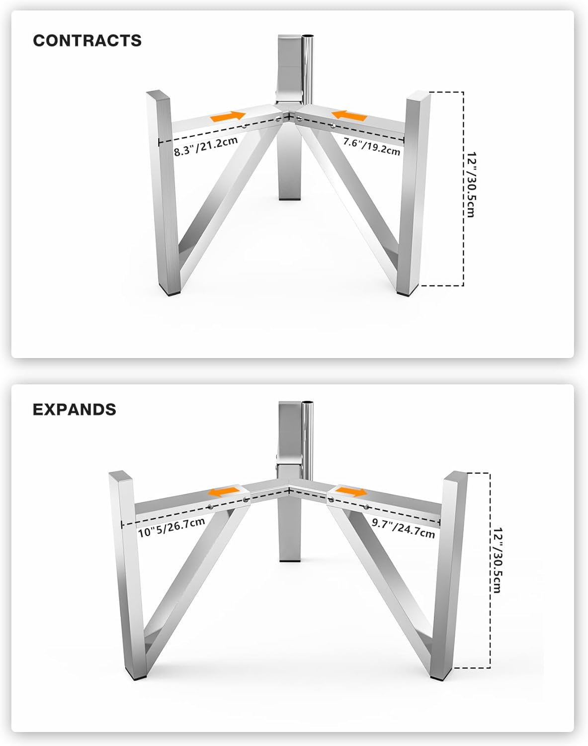 Onlyfire Firepit Stand, Stainless Steel Stand Fits for 15 Inch Solo Stove Ranger and 19.5 Inch Solo Stove Bonfire Firepit, Camping Fire Pit Accessory for Outdoor Fire Pits image number 6