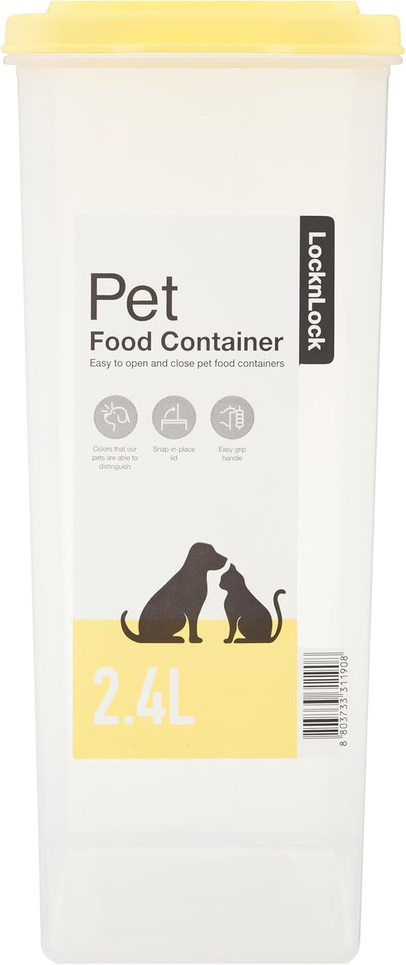 Lock & Lock Flip Top Pet Food Storage Container, 2.4 Litre Capacity