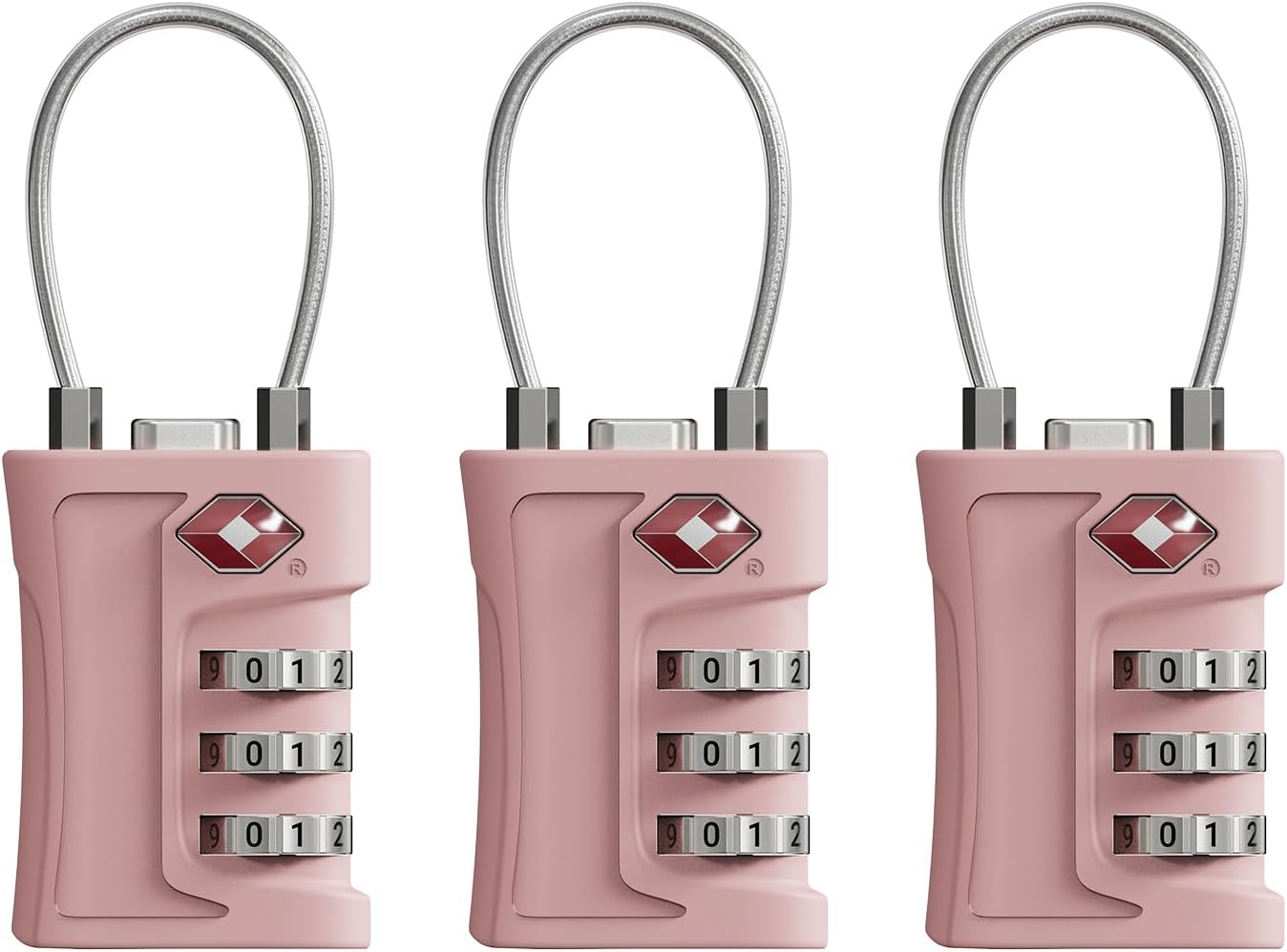 TSA Approved Luggage Locks,3 Pack Zinc Alloy Body Re-Settable Password Code Security Padlock,3-Digit Travel Code Combination Lock for Suitcases,Luggage,Case, Bag,Backpack, Gym Lockers (Yellow)