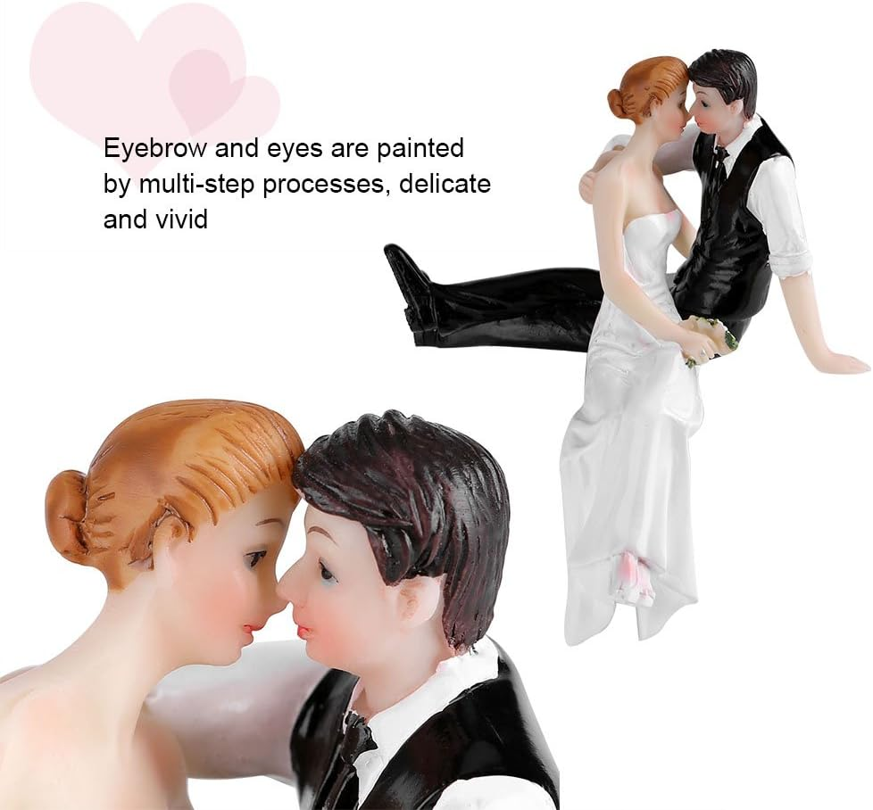 Bride and Groom Cake Topper, Wedding Cake Doll, Resin Doll Wedding Cake Topper for Engagement Parties, Bridal Showers Anniversaries